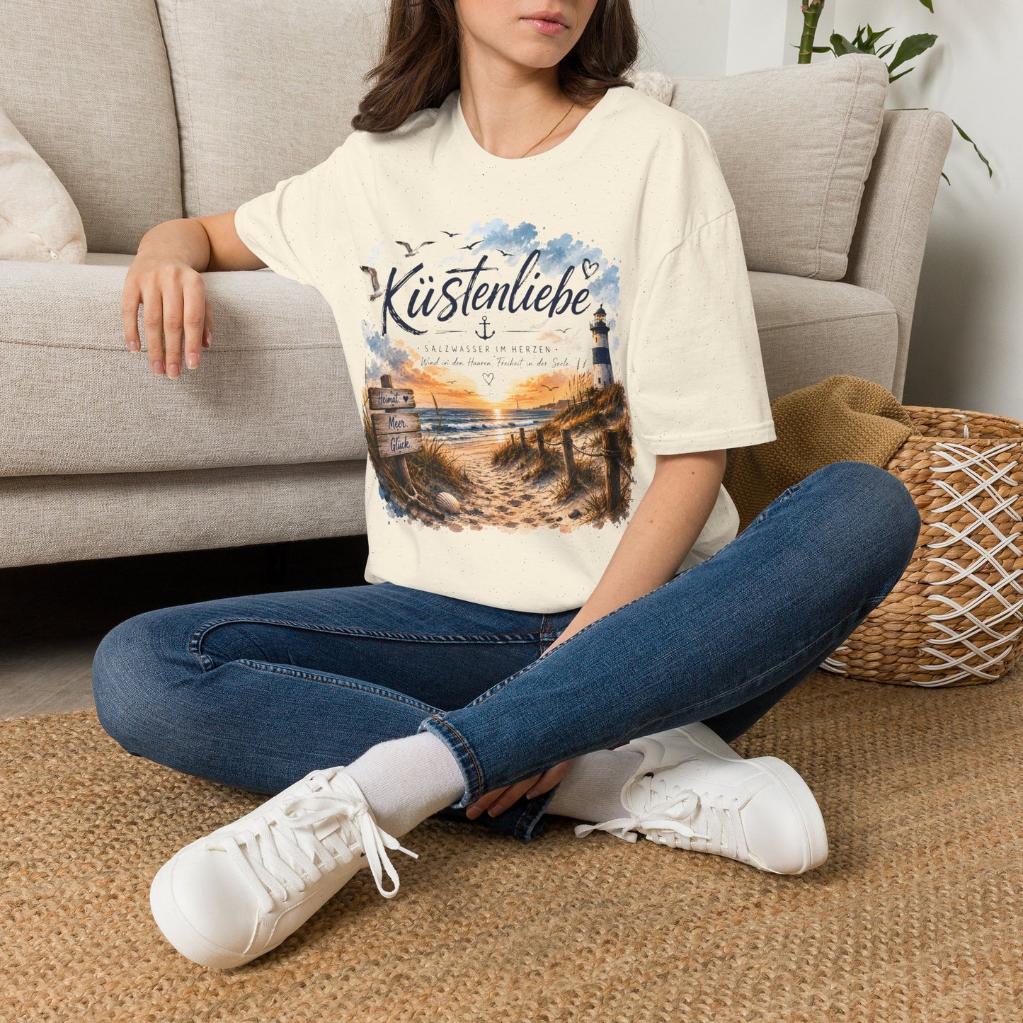 Küstenliebe T-Shirt – Salzwasser im Herzen | Maritimes Strandshirt für Meer- und Küstenfans