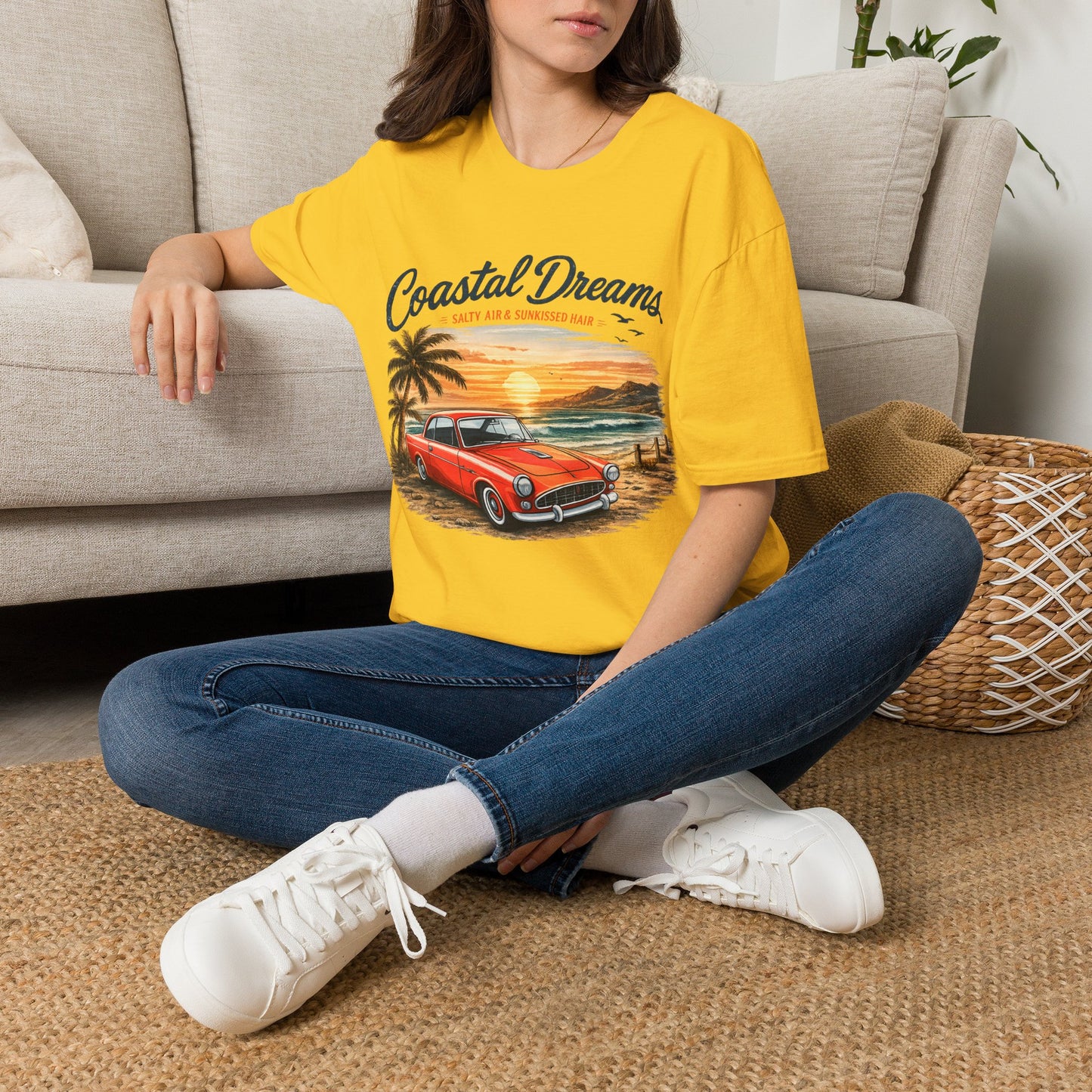 Coastal Dreams T-Shirt – Salzige Luft & Sonnengeküsstes Haar | Vintage Oldtimer Strand Motiv