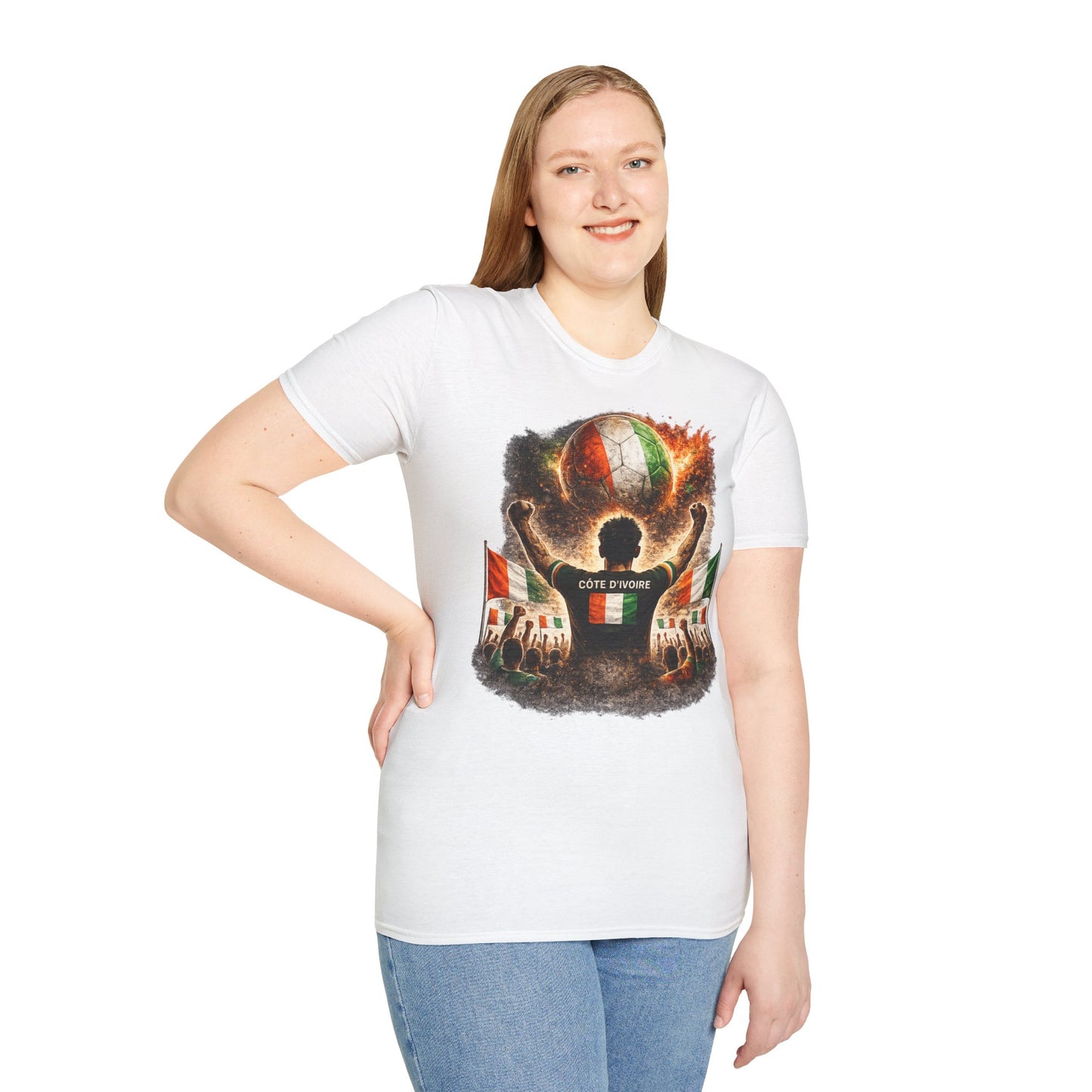 Elfenbeinküste Fußball Fan T-Shirt – Côte d'Ivoire Flagge Supporter Design | Fußball Fanartikel | Geschenk für Fußballfans