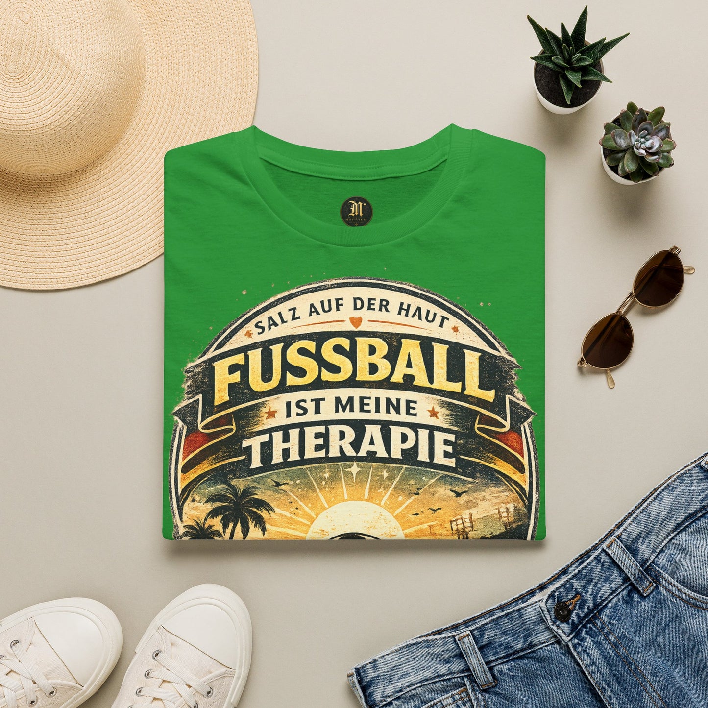 Fußball ist meine Therapie Shirt | Vintage Fußball Sommer Beach Lifestyle T-Shirt