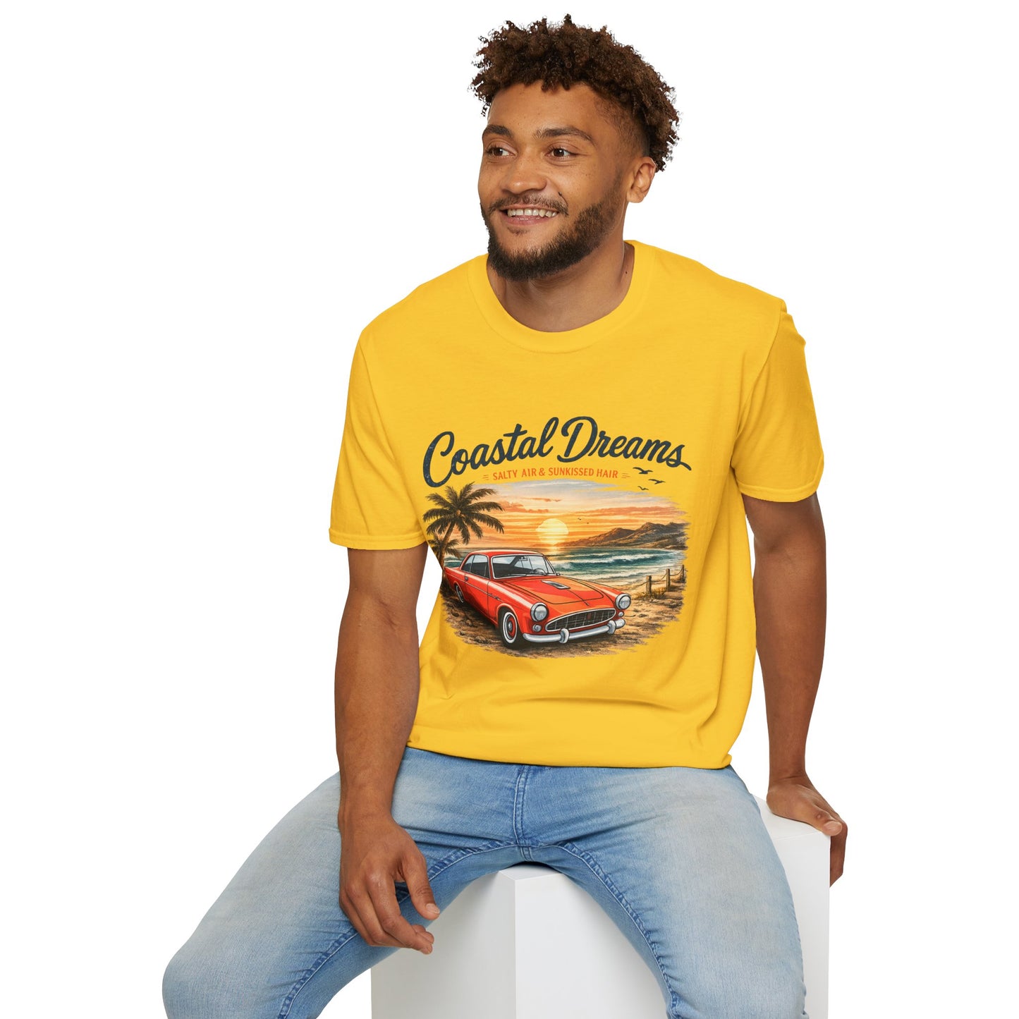 Coastal Dreams T-Shirt – Salzige Luft & Sonnengeküsstes Haar | Vintage Oldtimer Strand Motiv