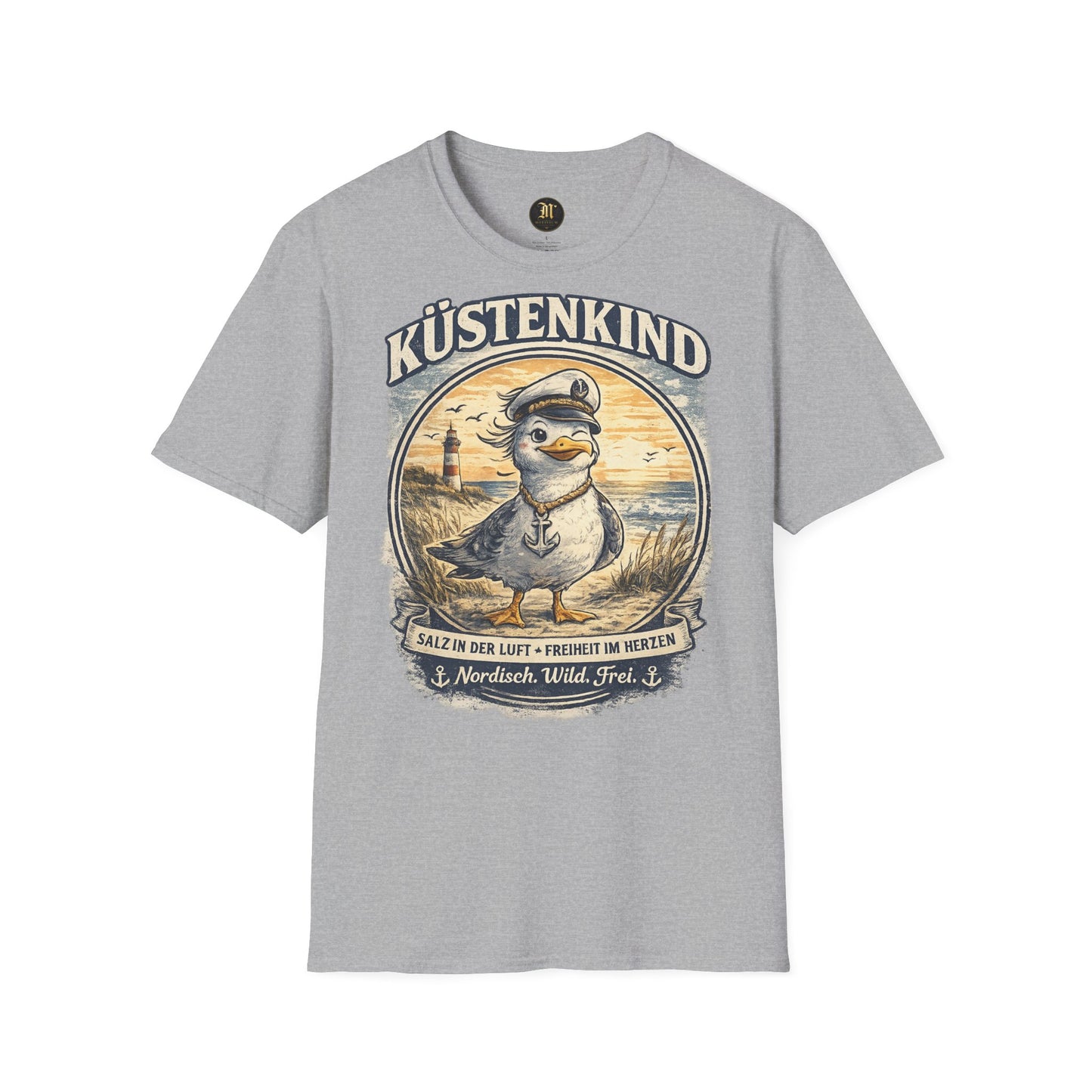 Küstenkind Möwe Shirt – Nordisch Wild Frei – Maritimes Küstenmotiv mit Leuchtturm & Möwe – Nordsee Ostsee T-Shirt