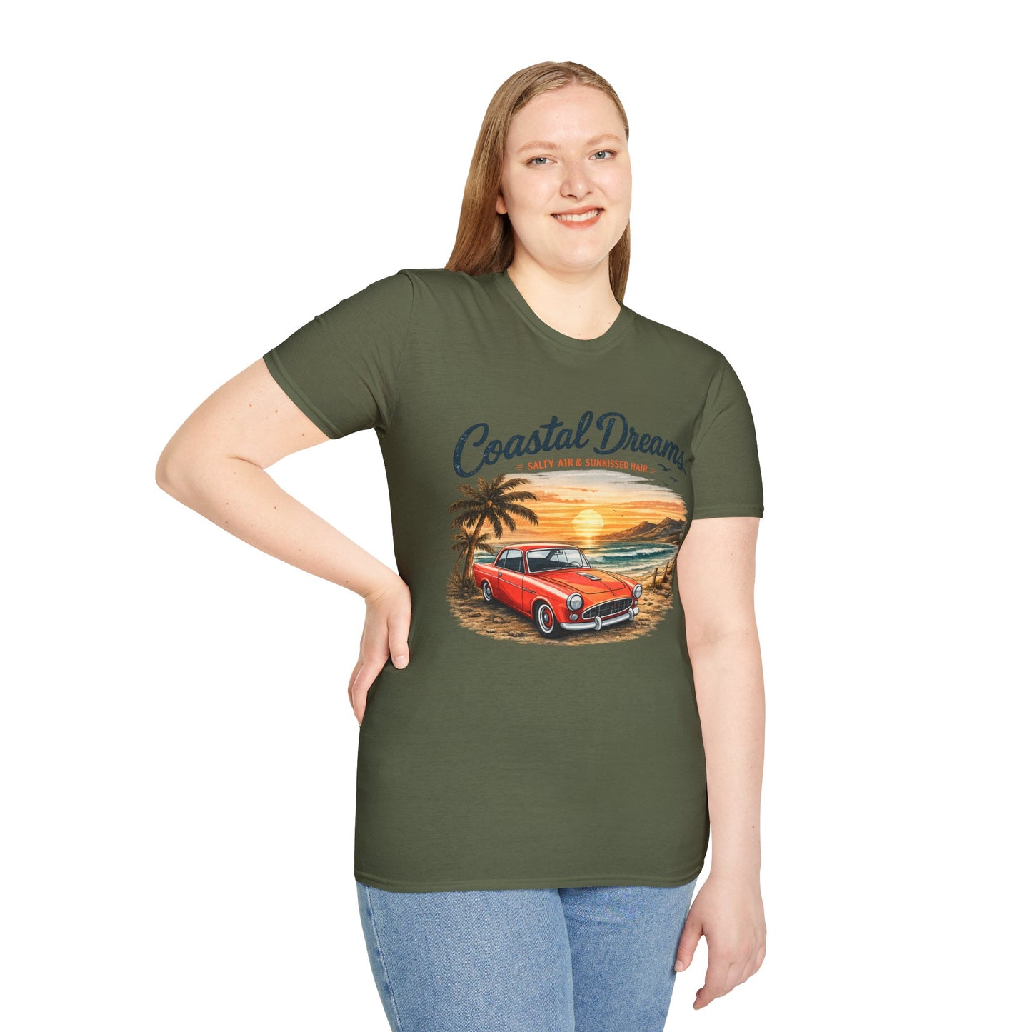 Coastal Dreams T-Shirt – Salzige Luft & Sonnengeküsstes Haar | Vintage Oldtimer Strand Motiv