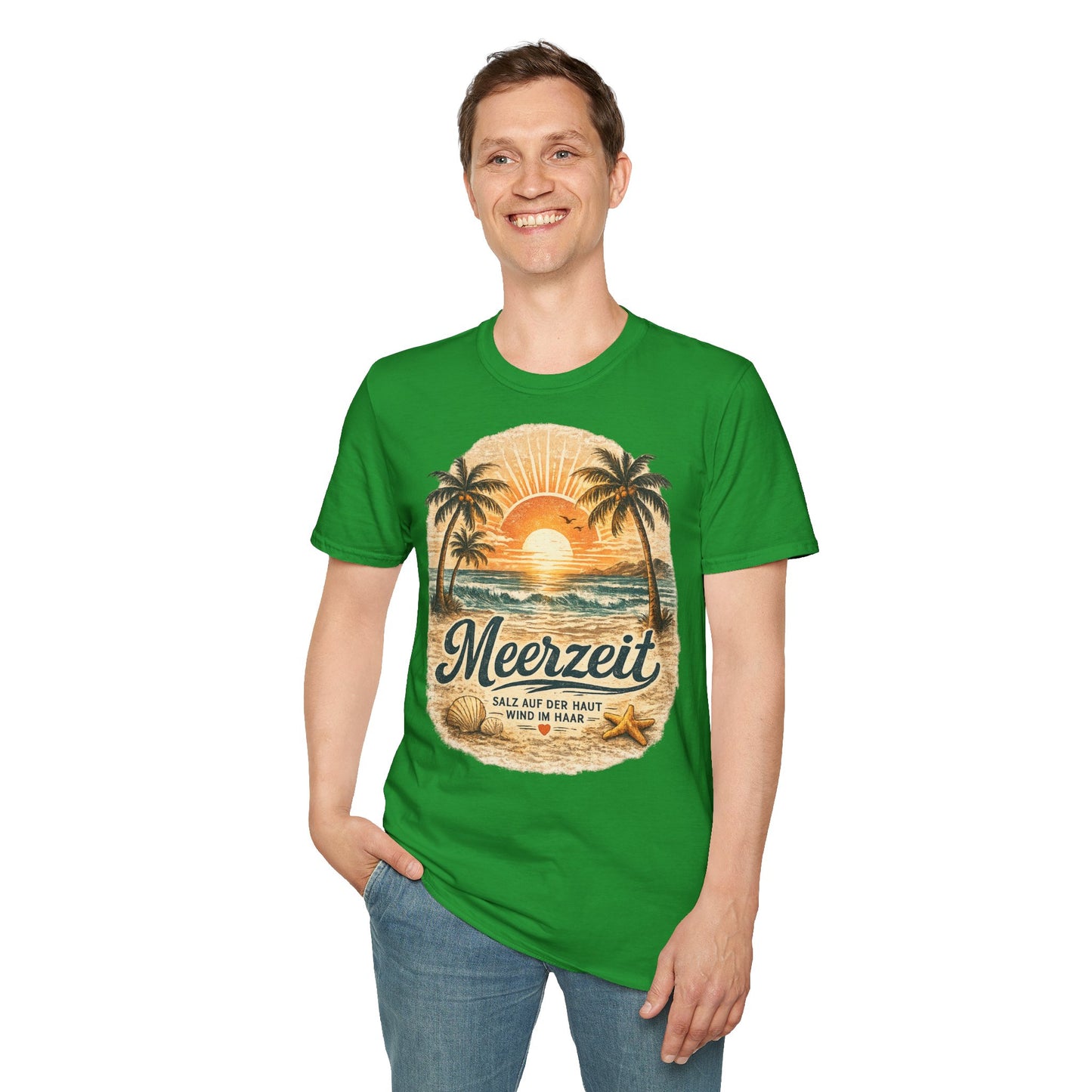 Meerzeit T-Shirt – Salz auf der Haut, Wind im Haar | Vintage Strand Shirt | Sommer Urlaub Meer Geschenk