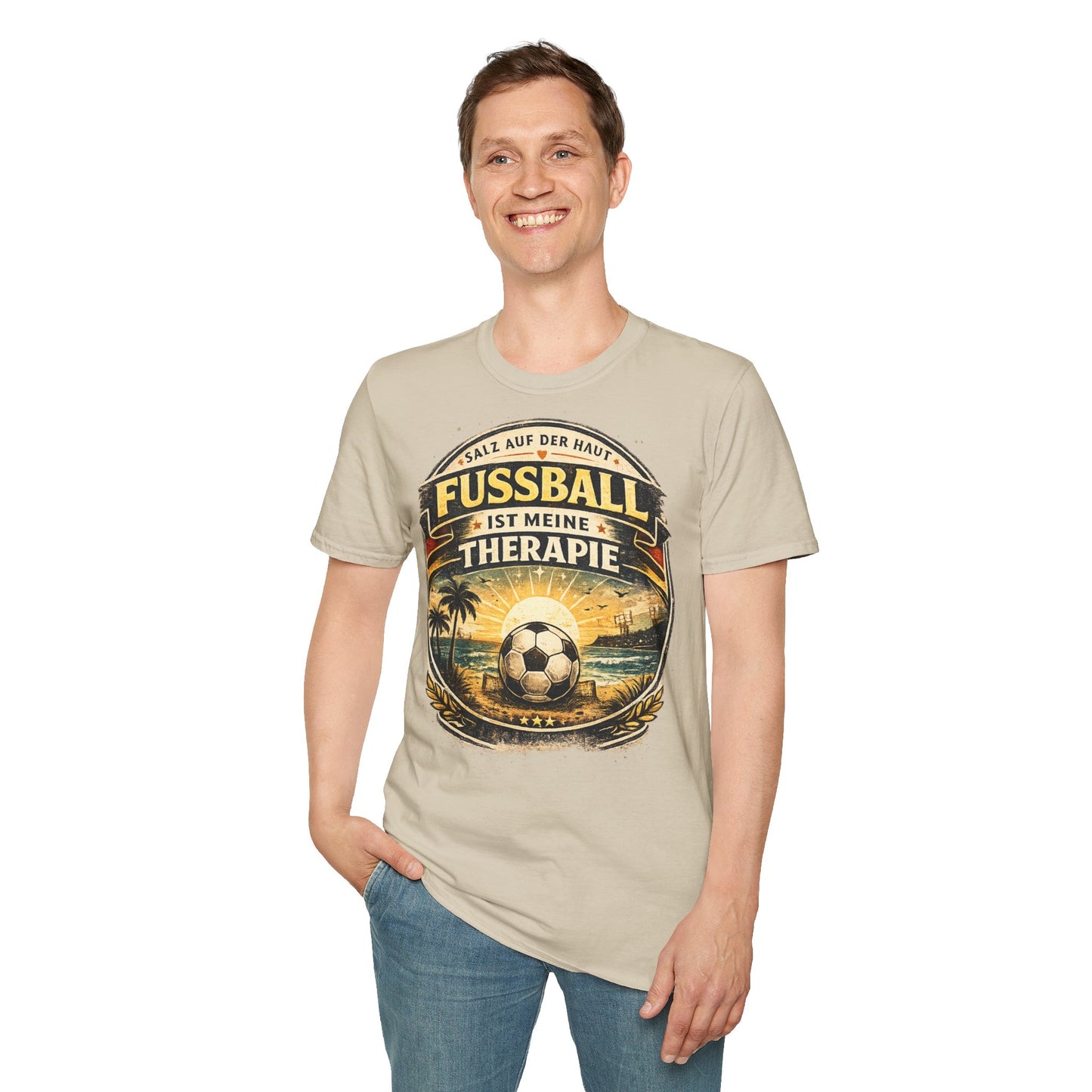 Fußball ist meine Therapie Shirt | Vintage Fußball Sommer Beach Lifestyle T-Shirt