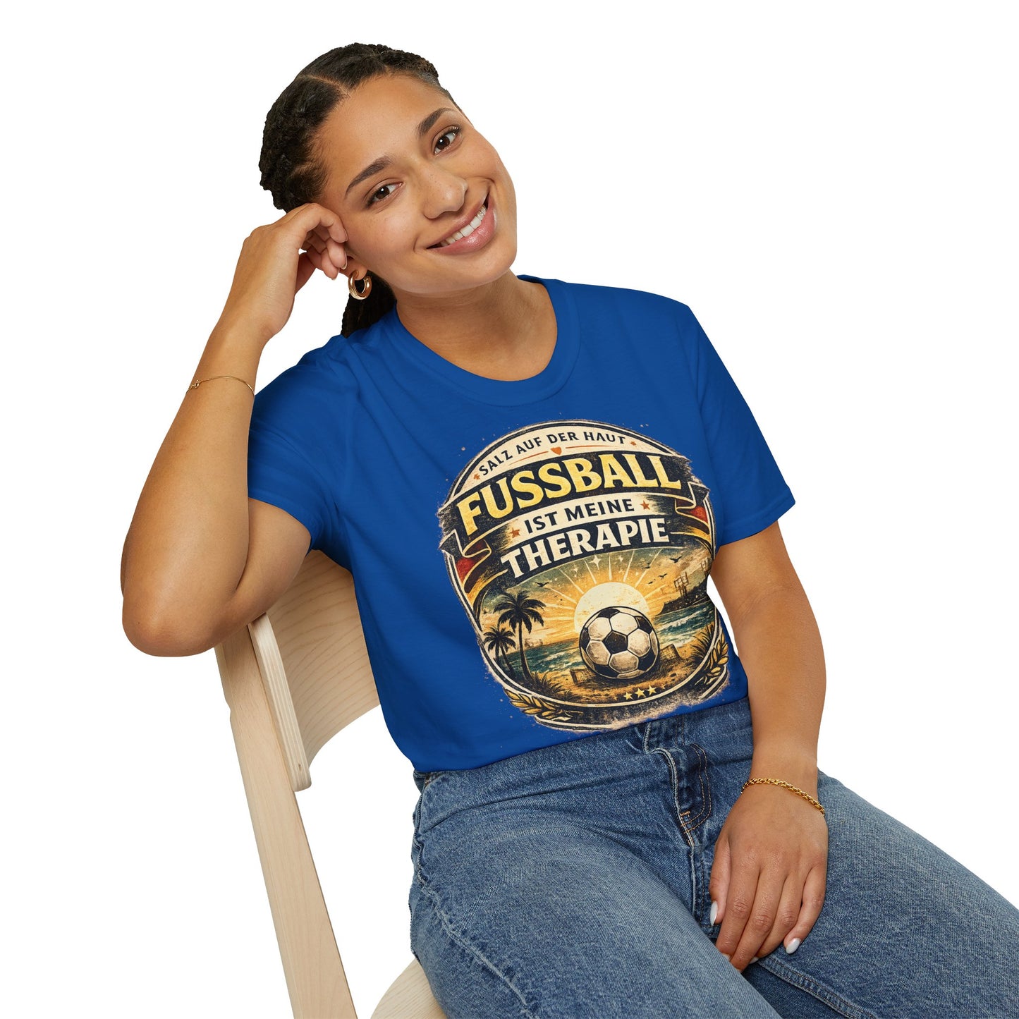 Fußball ist meine Therapie Shirt | Vintage Fußball Sommer Beach Lifestyle T-Shirt