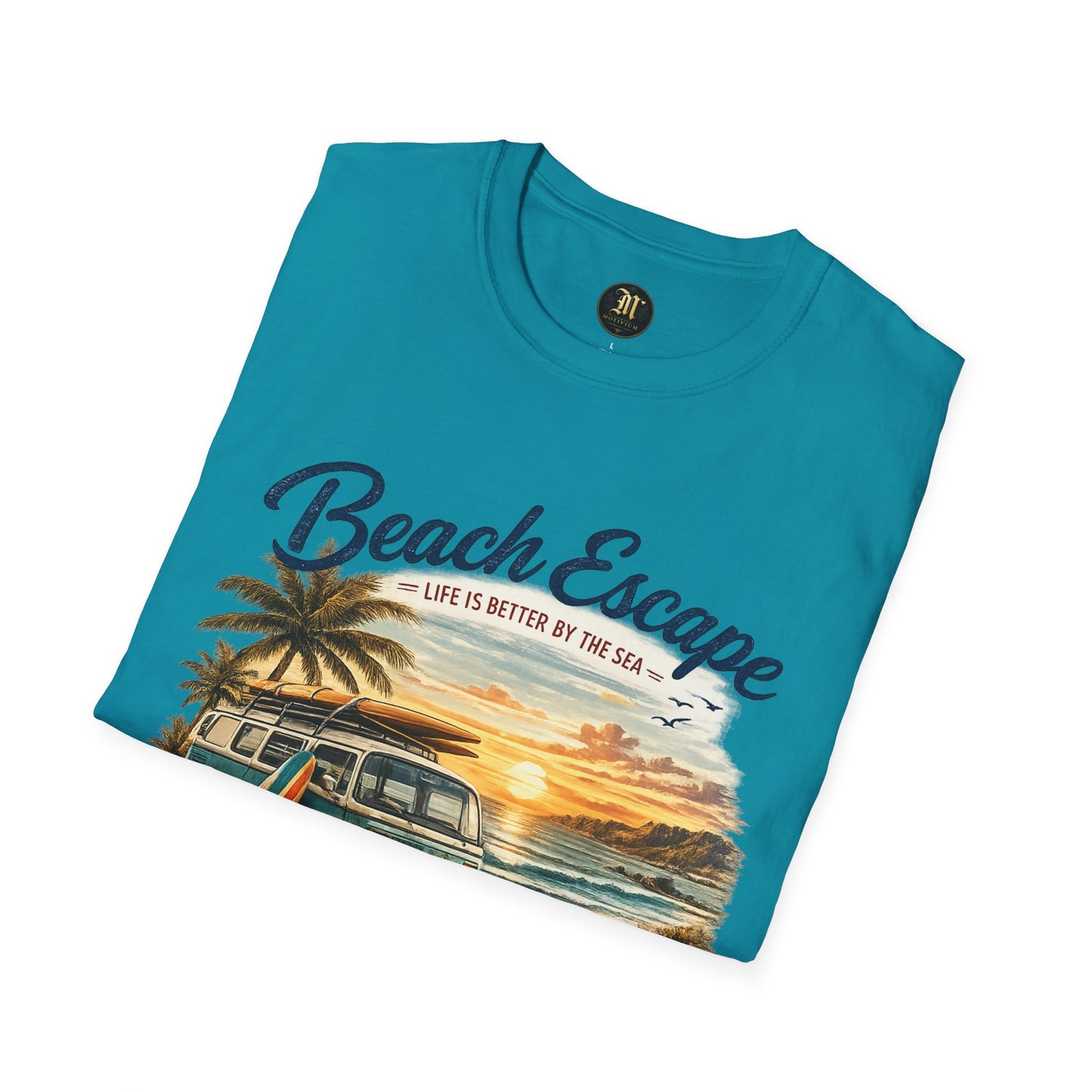 Beach Escape – Life Is Better By The Sea T-Shirt | Vintage Surf Van Beach Shirt | Summer Roadtrip Tee
