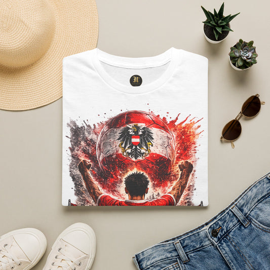 Österreich Fußball Fan T-Shirt – Österreich Flagge Supporter Design | Fußball Fanartikel | Geschenk für Fußballfans