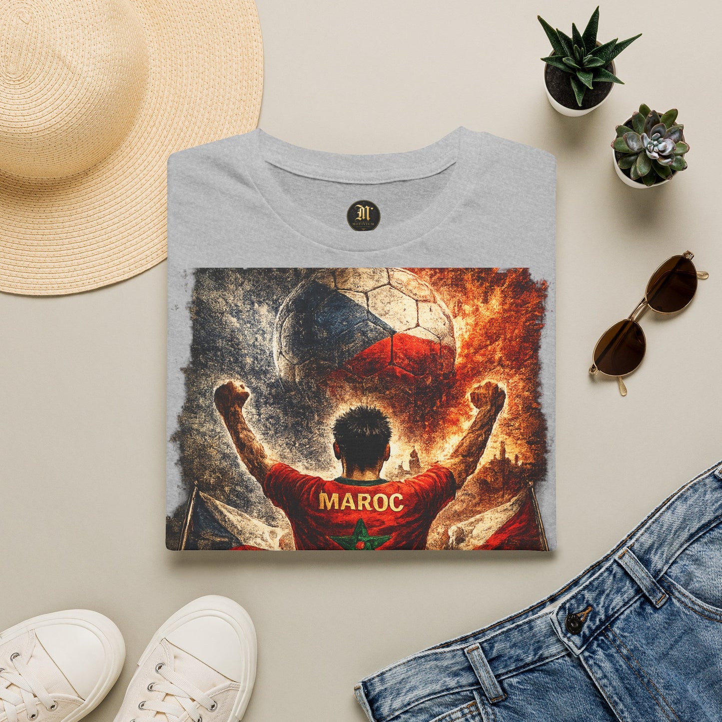 Marokko Fußball Fan T-Shirt | Marokko Supporter Shirt | Morocco Fan Design | Fußball Fanartikel | Geschenk für Marokko Fans