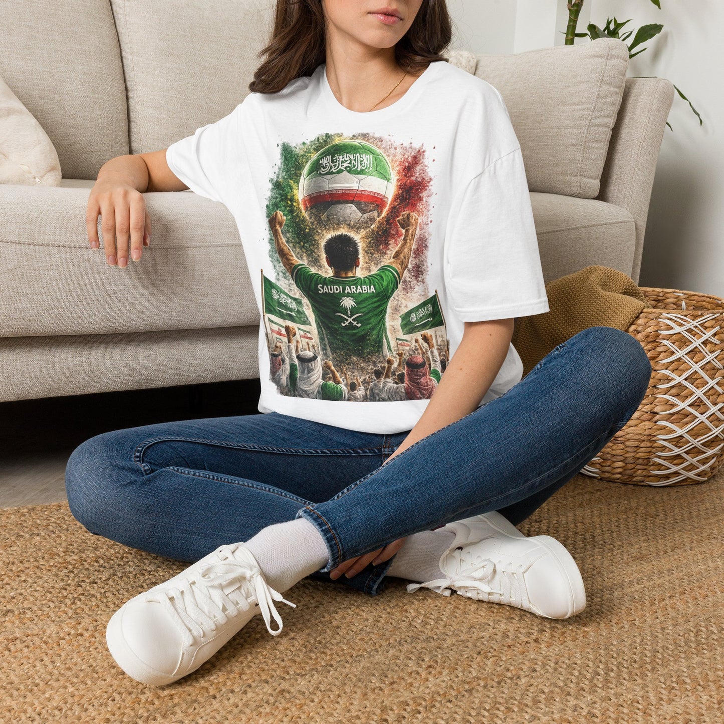 Saudi-Arabien Fußball Fan T-Shirt | Saudi Arabia Supporter Shirt | Saudi Arabia Fan Design | Fußball Fanartikel | Geschenk für Saudi-Arabien Fans