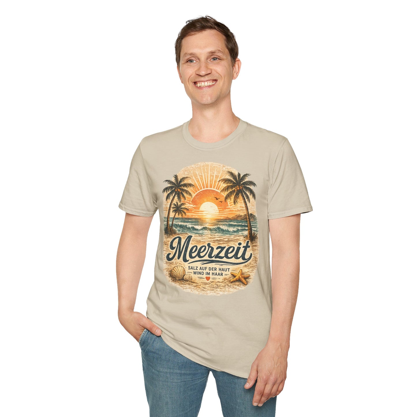 Meerzeit T-Shirt – Salz auf der Haut, Wind im Haar | Vintage Strand Shirt | Sommer Urlaub Meer Geschenk