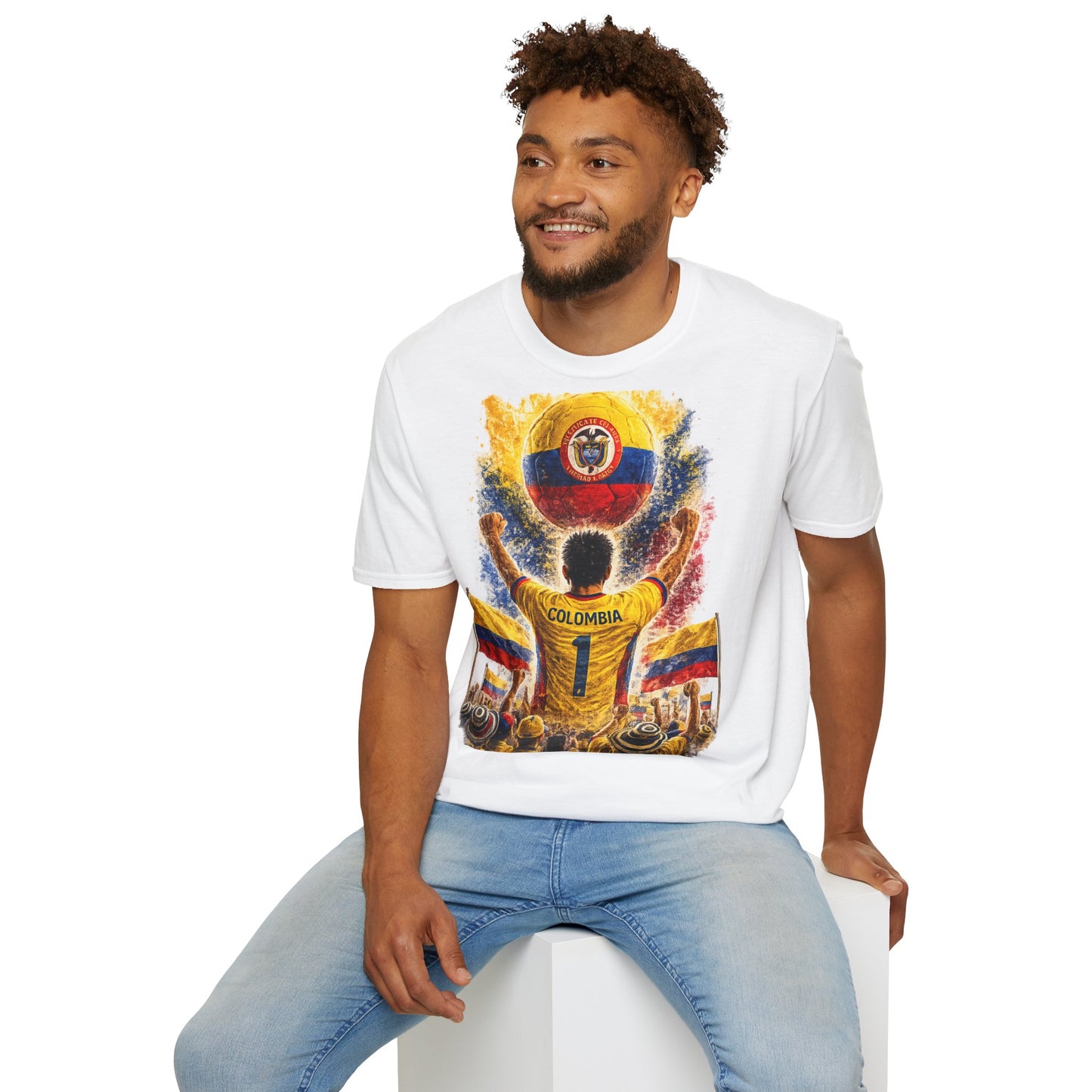 Kolumbien Fußball Fan T-Shirt | Kolumbien Supporter Shirt | Colombia Fan Design | Fußball Fanartikel | Geschenk für Kolumbien Fans