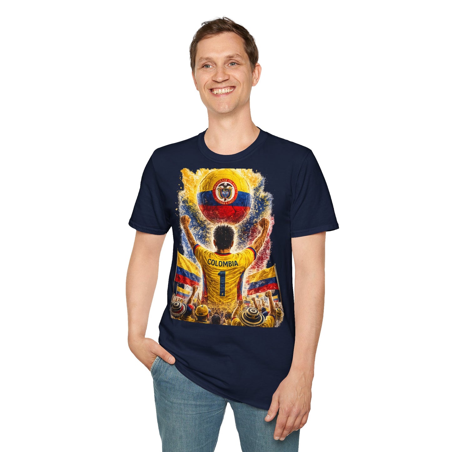 Kolumbien Fußball Fan T-Shirt | Kolumbien Supporter Shirt | Colombia Fan Design | Fußball Fanartikel | Geschenk für Kolumbien Fans
