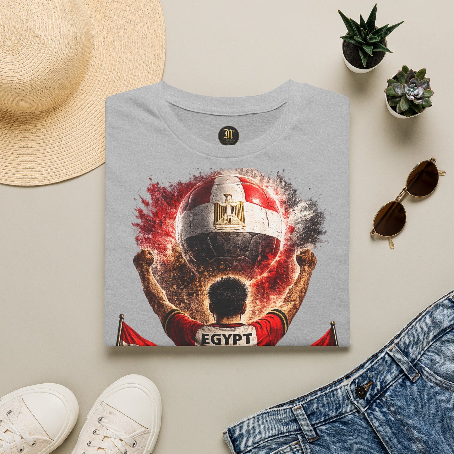 Ägypten Fußball Fan T-Shirt | Egypt Supporter Shirt | Egypt Fan Design | Fußball Fanartikel | Geschenk für Ägypten Fans