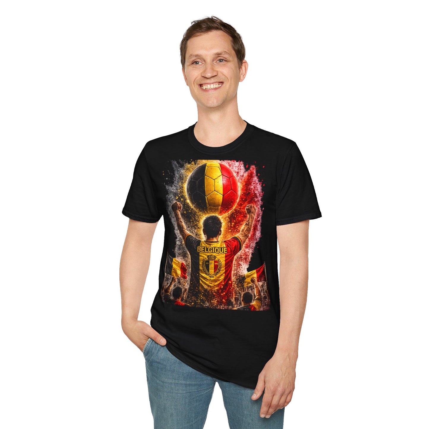 Belgien Fußball Fan T-Shirt | Belgien Supporter Shirt | Belgium Fan Design | Fußball Fanartikel | Geschenk für Belgien Fans