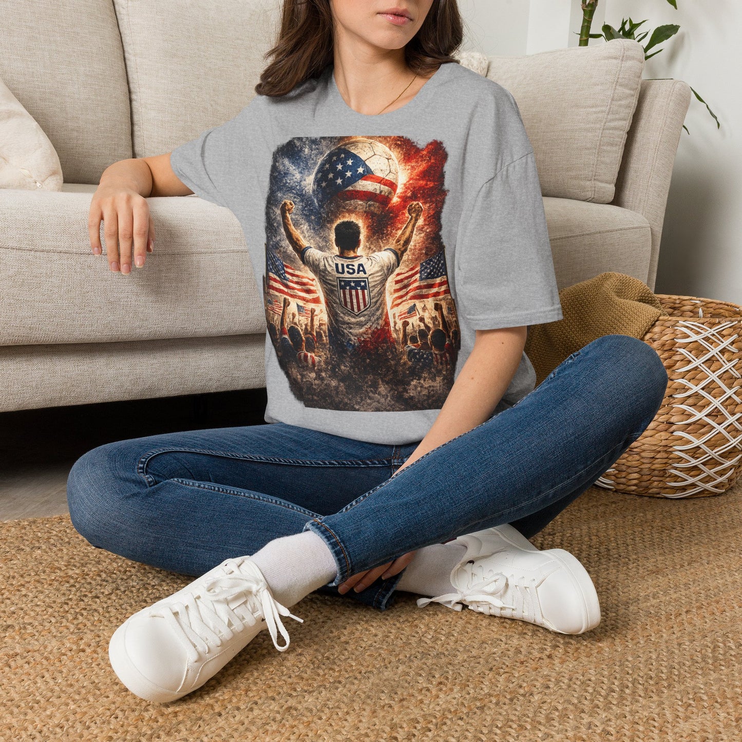 USA Fußball Fan T-Shirt | USA Supporter Shirt | United States Fan Design | Fußball Fanartikel | Geschenk für USA Fans