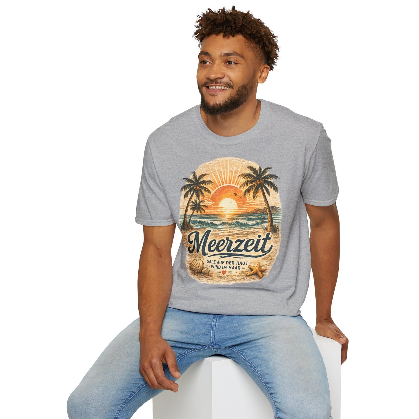 Meerzeit T-Shirt – Salz auf der Haut, Wind im Haar | Vintage Strand Shirt | Sommer Urlaub Meer Geschenk