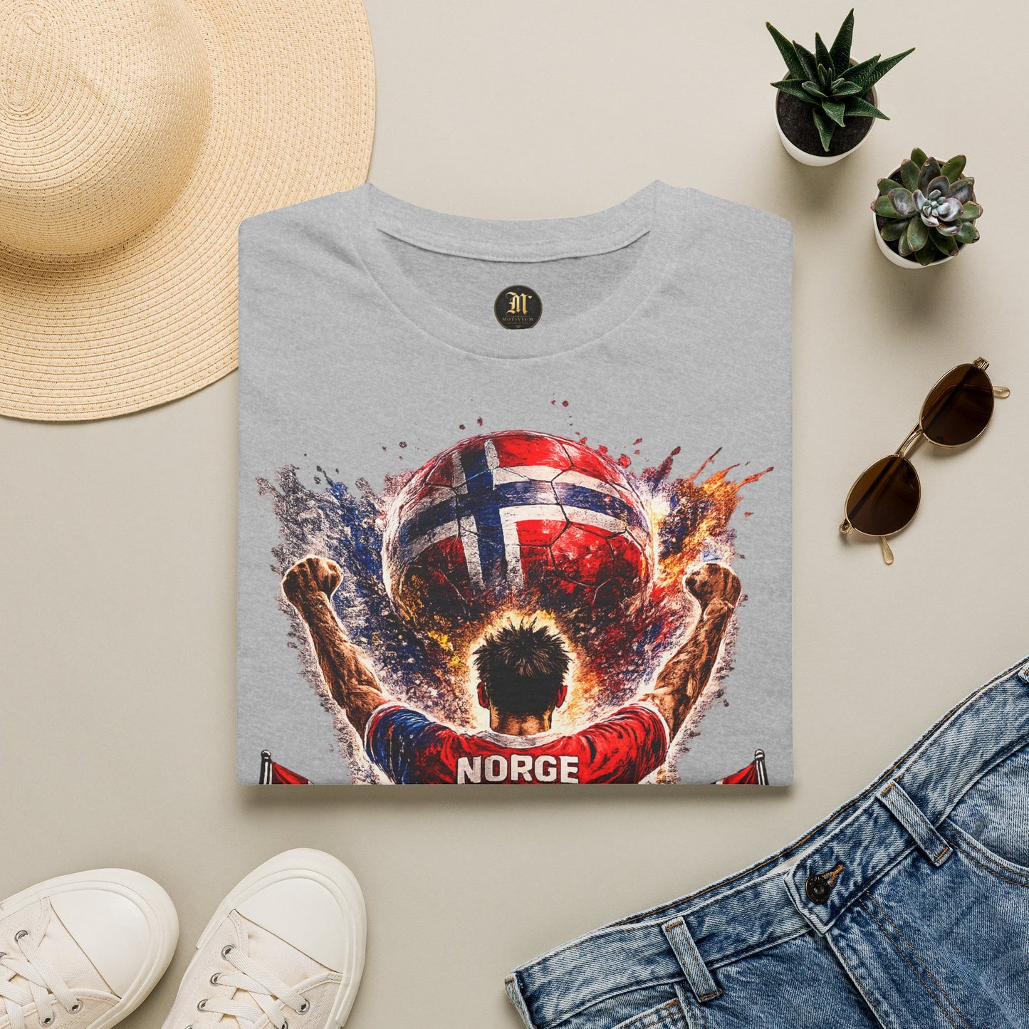 Norwegen Fußball Fan T-Shirt – Norwegen Flagge Supporter Design | Fußball Fanartikel | Geschenk für Fußballfans