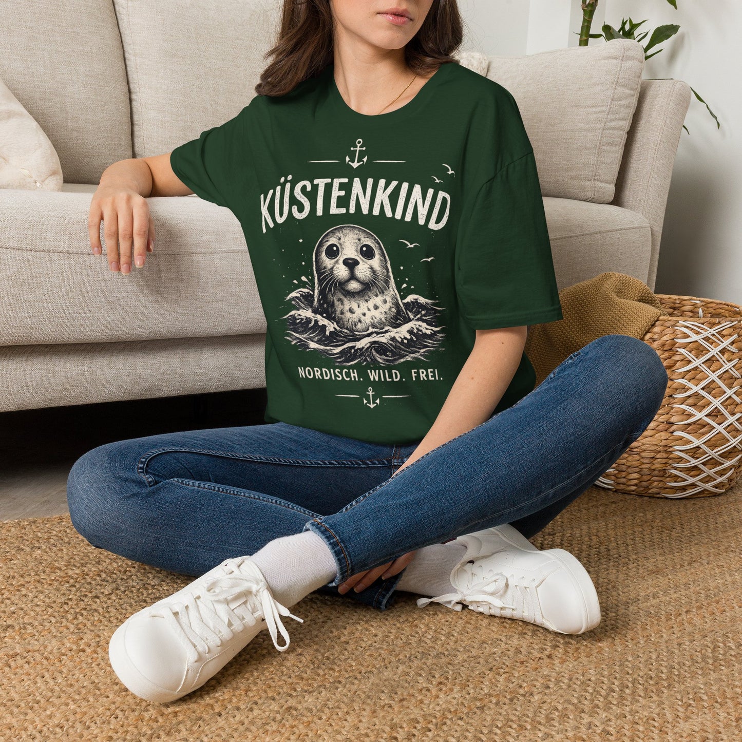 Küstenkind Robbe T-Shirt – Nordisch Wild Frei | Maritime Küstenliebe | Seal Ocean Beach Shirt | Nordsee Ostsee Geschenk