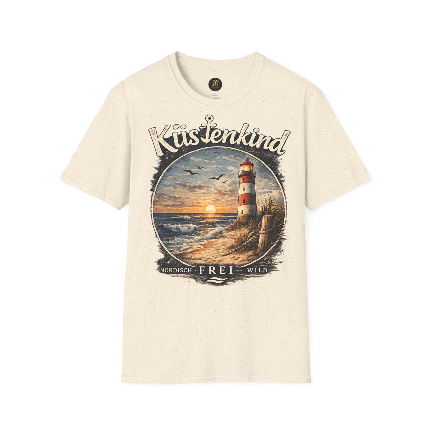 Küstenkind Shirt – Nordisch. Frei. Wild. – Vintage Leuchtturm T-Shirt für Nordsee & Ostsee Fans