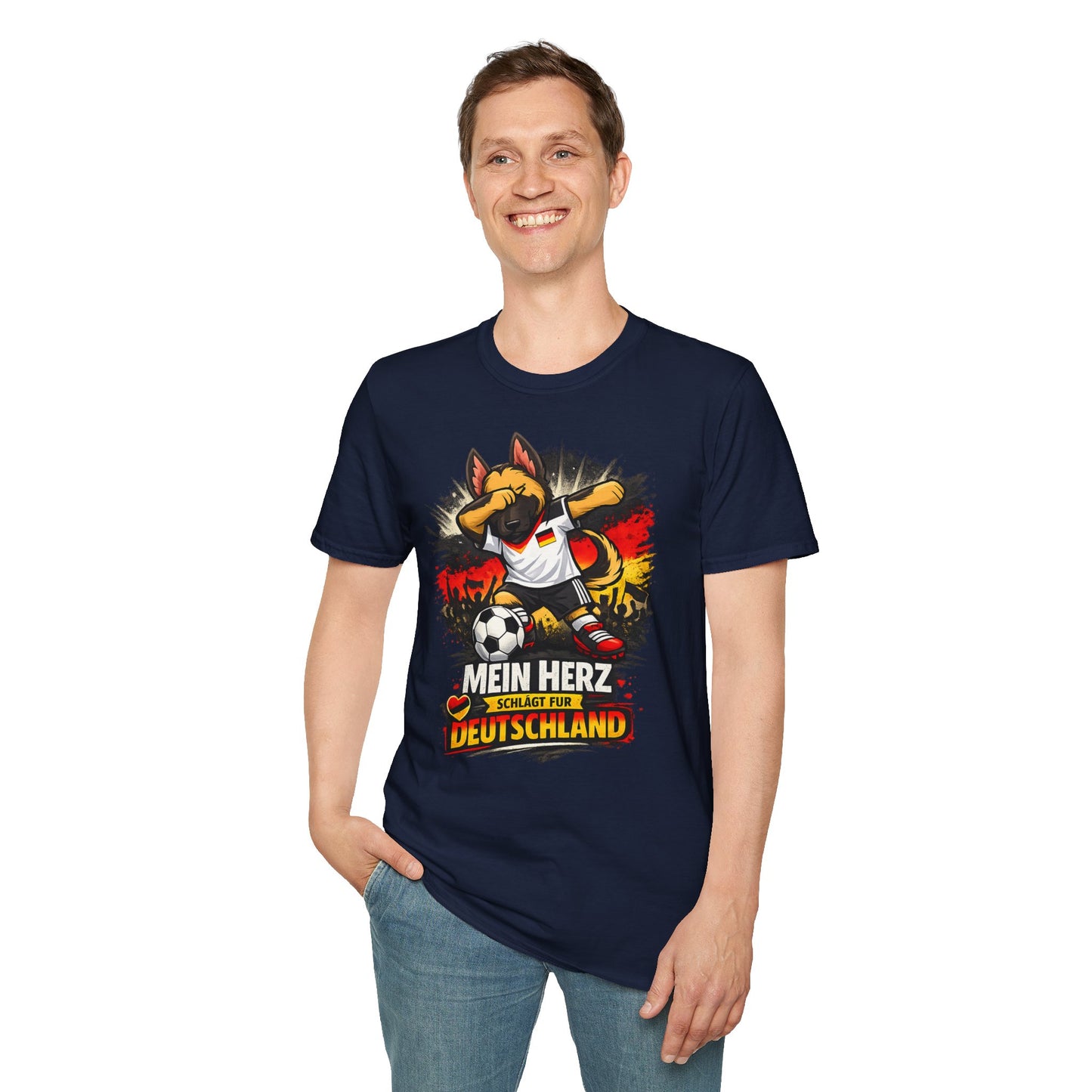 Deutschland Fußball Fan Hund T-Shirt – Schäferhund im Deutschland Trikot | Motivium