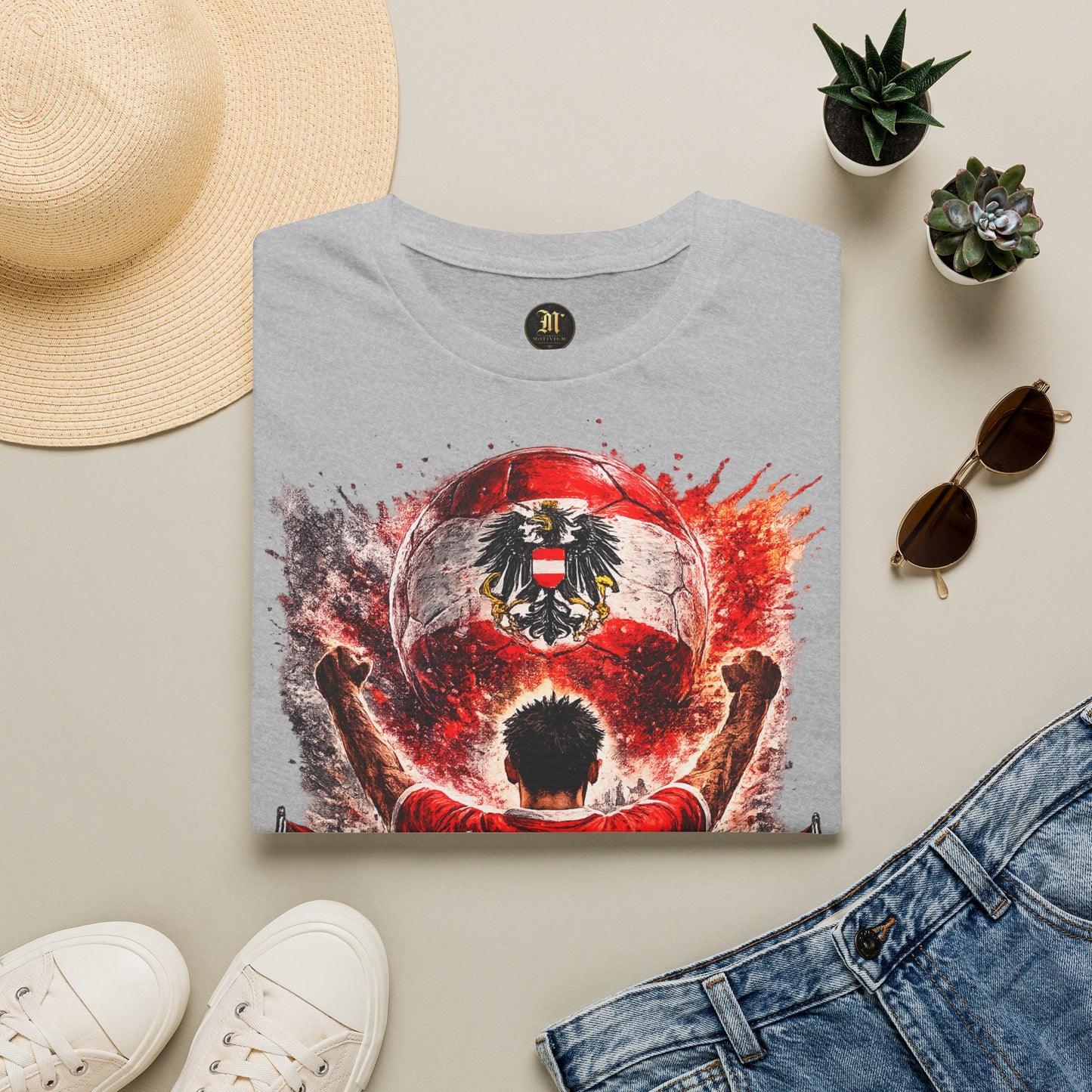 Österreich Fußball Fan T-Shirt – Österreich Flagge Supporter Design | Fußball Fanartikel | Geschenk für Fußballfans