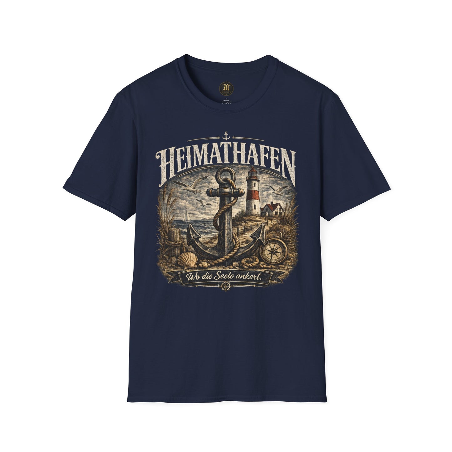 Heimathafen T-Shirt – Vintage Küsten Design | Wo die Seele ankert | Maritimes Nordsee Shirt