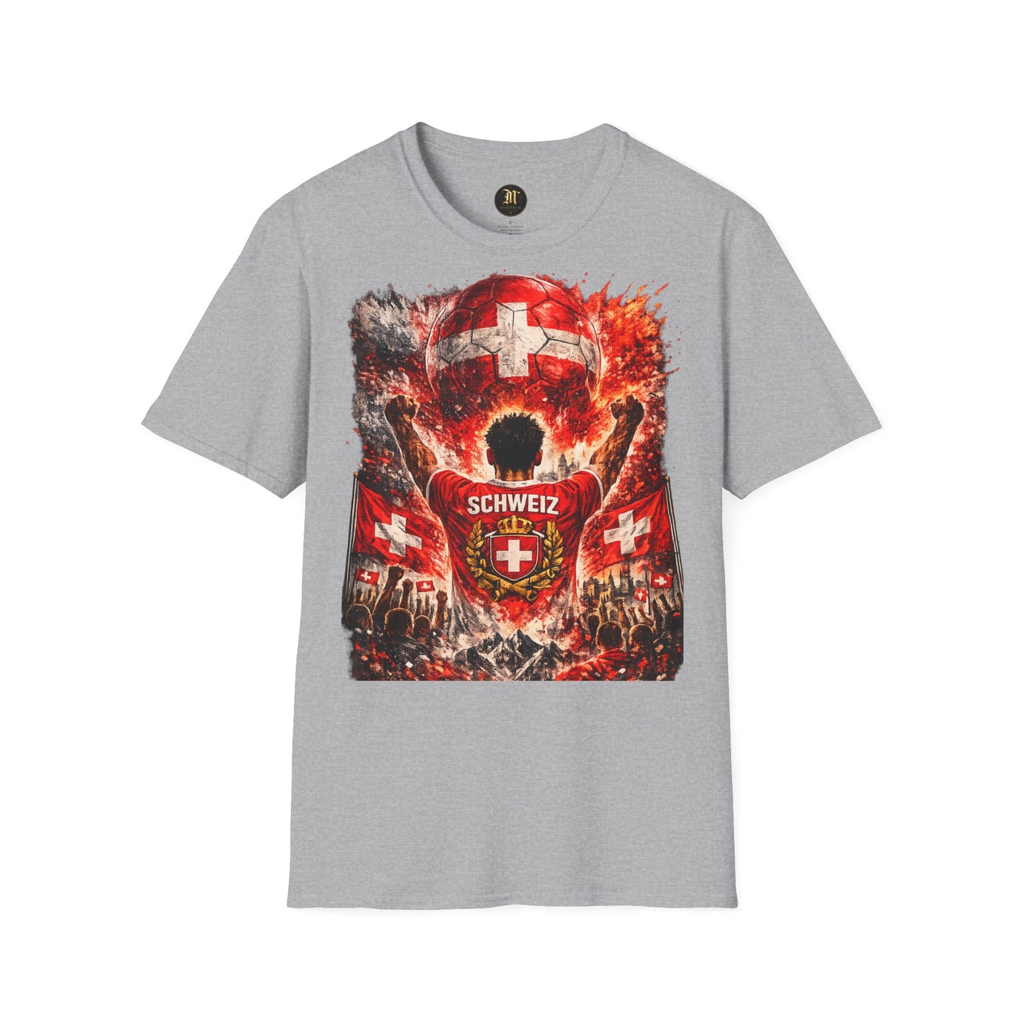 Schweiz Fußball Fan T-Shirt – Schweiz Flagge Supporter Design | Fußball Fanartikel | Geschenk für Fußballfans