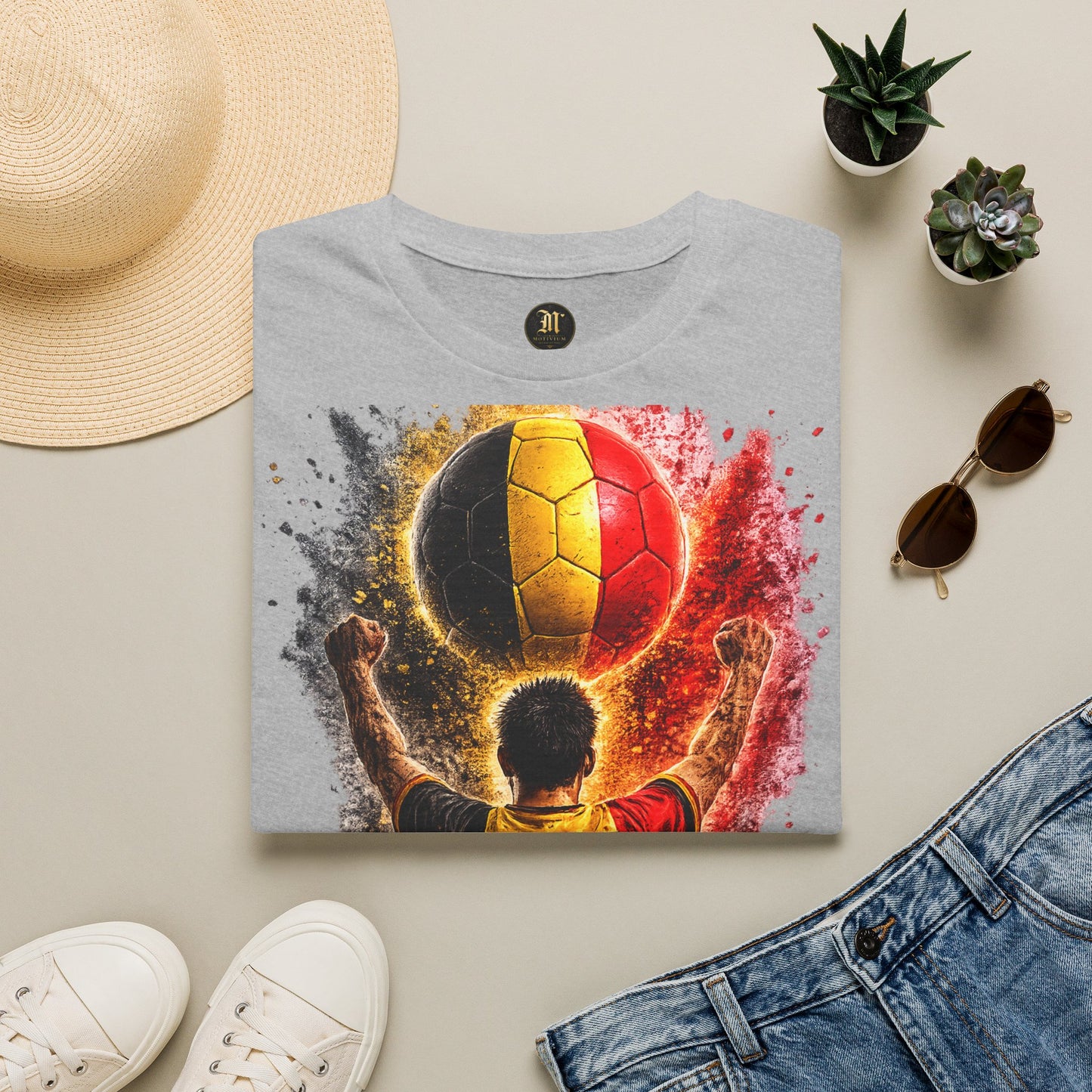 Belgien Fußball Fan T-Shirt | Belgien Supporter Shirt | Belgium Fan Design | Fußball Fanartikel | Geschenk für Belgien Fans