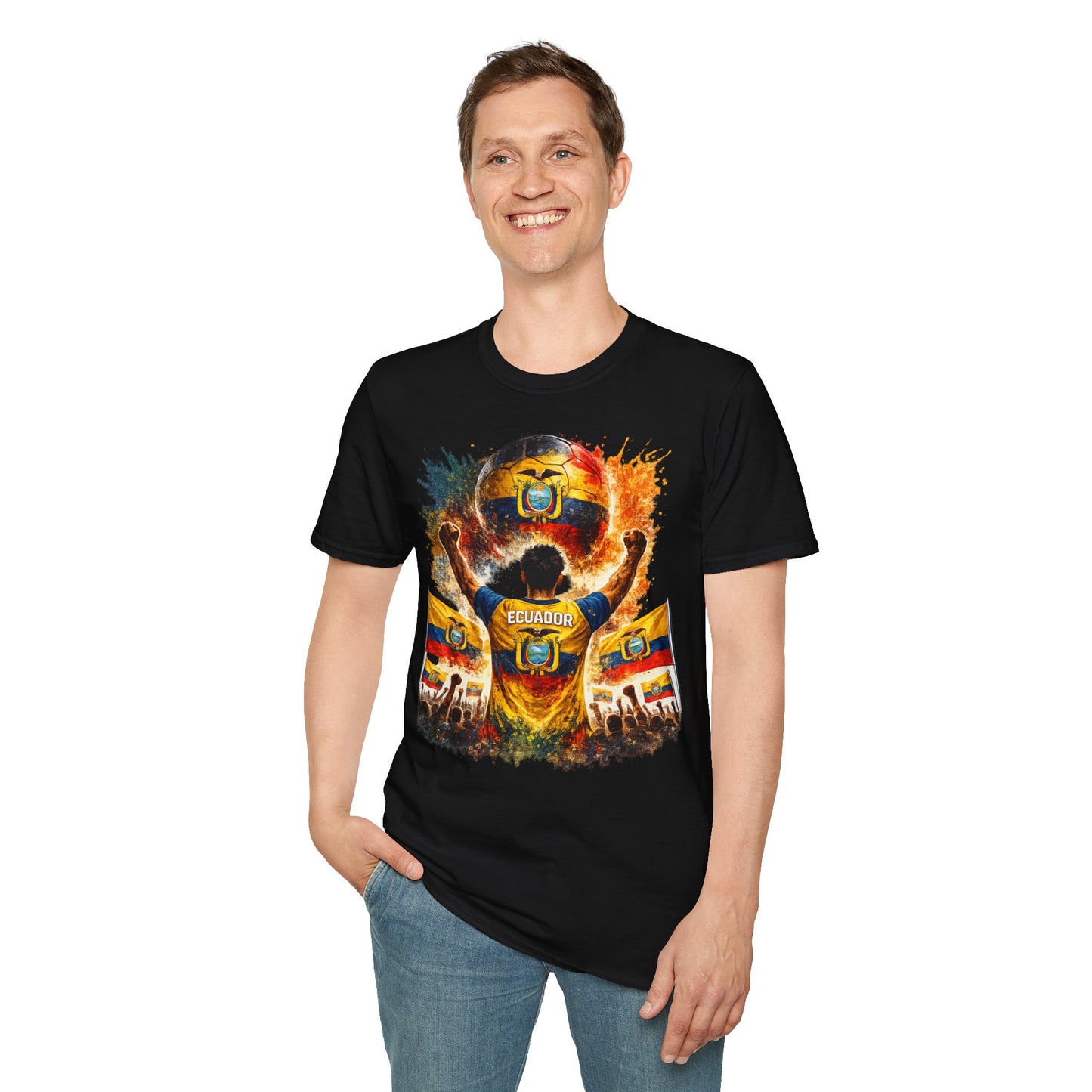 Ecuador Fußball Fan T-Shirt – Ecuador Flagge Supporter Design | Fußball Fanartikel | Geschenk für Fußballfans