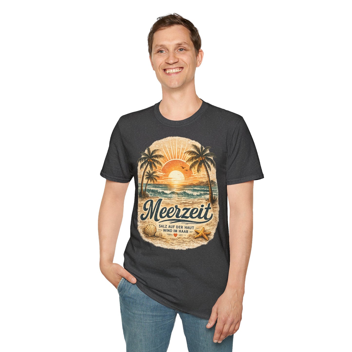 Meerzeit T-Shirt – Salz auf der Haut, Wind im Haar | Vintage Strand Shirt | Sommer Urlaub Meer Geschenk