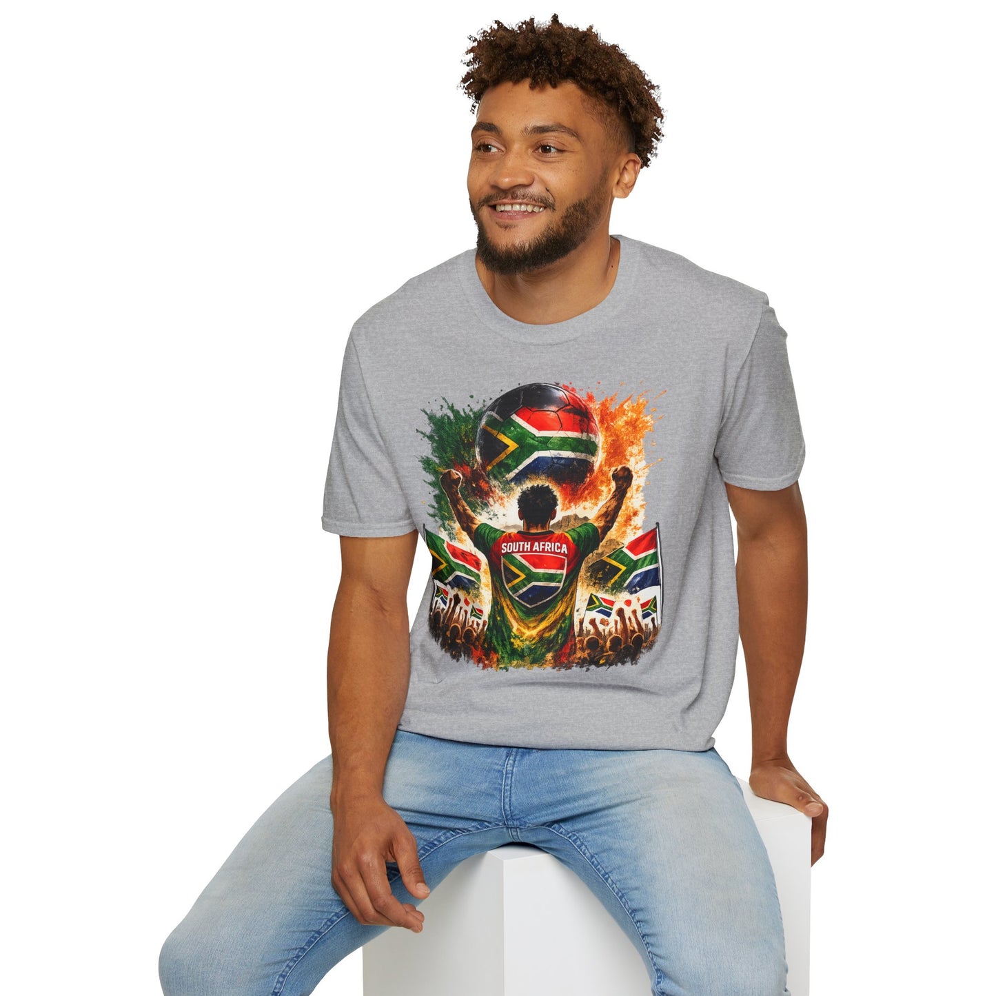 Südafrika Fußball Fan T-Shirt – Südafrika Flagge Supporter Design | Fußball Fanartikel | Geschenk für Fußballfans
