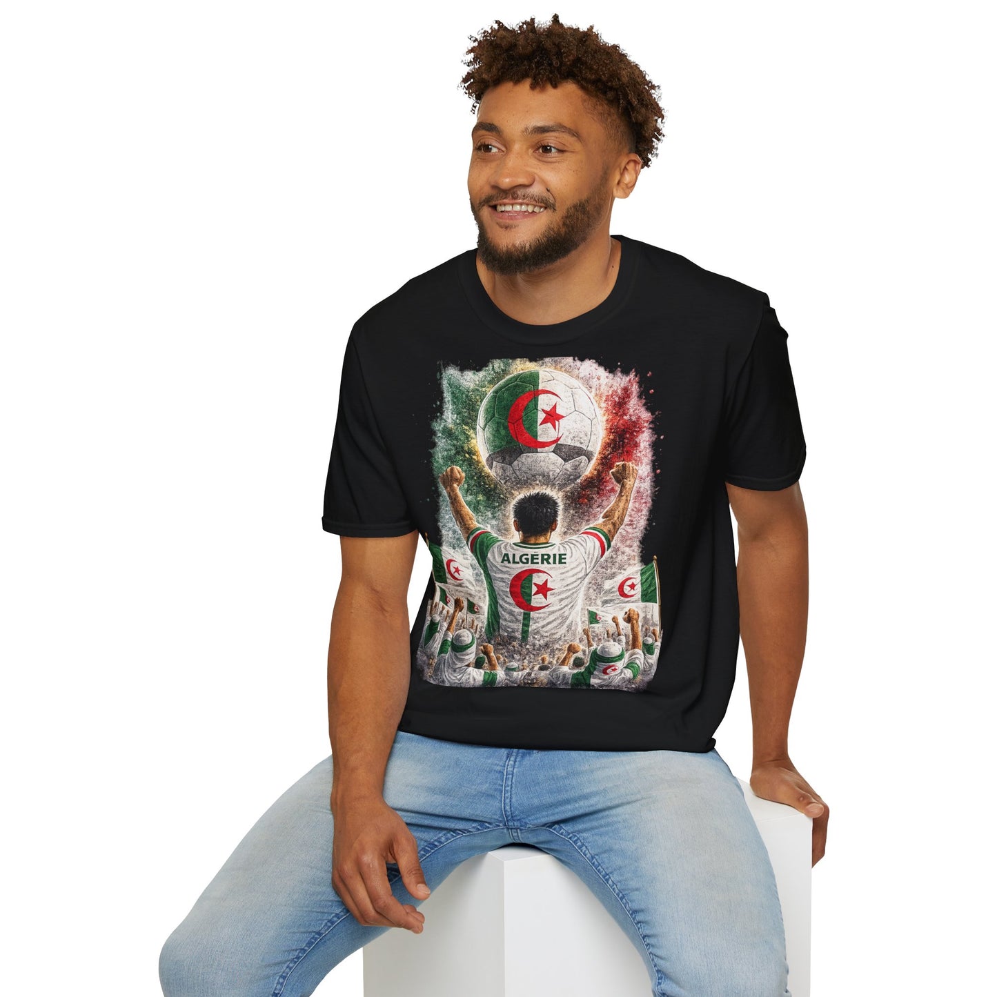 Algerien Fußball Fan T-Shirt | Algerien Supporter Shirt | Algeria Fan Design | Fußball Fanartikel | Geschenk für Algerien Fans