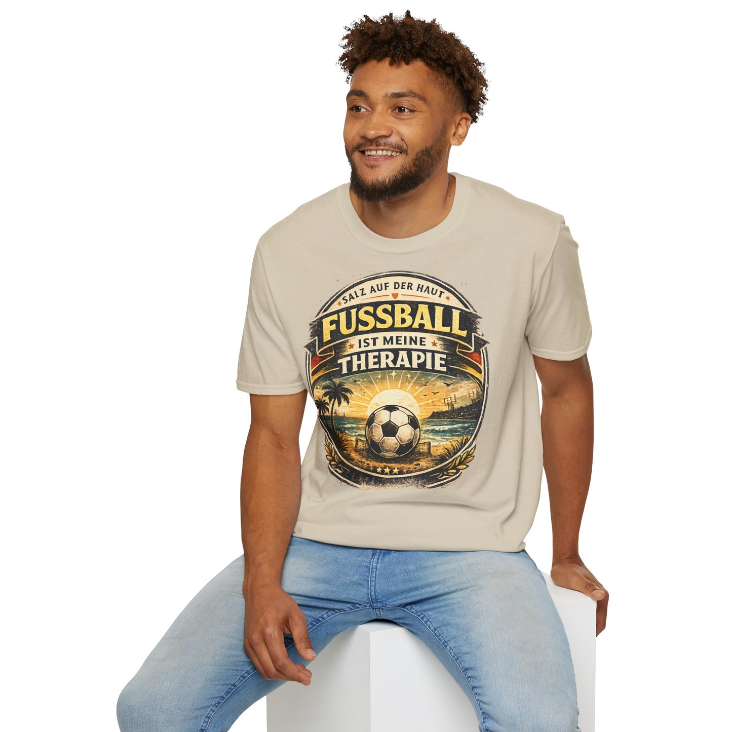 Fußball ist meine Therapie Shirt | Vintage Fußball Sommer Beach Lifestyle T-Shirt
