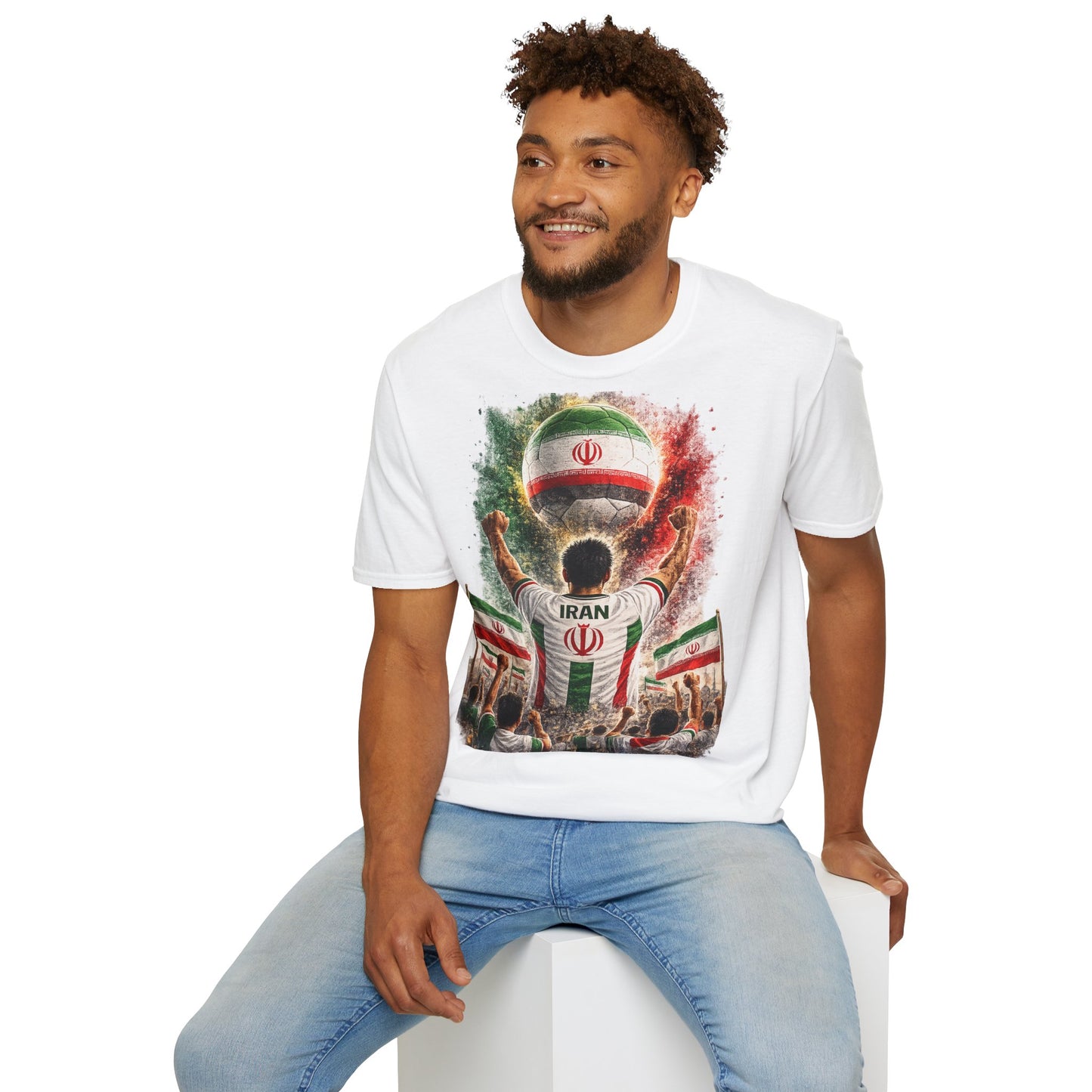 Iran Fußball Fan T-Shirt | Iran Supporter Shirt | Iran Fan Design | Fußball Fanartikel | Geschenk für Iran Fans