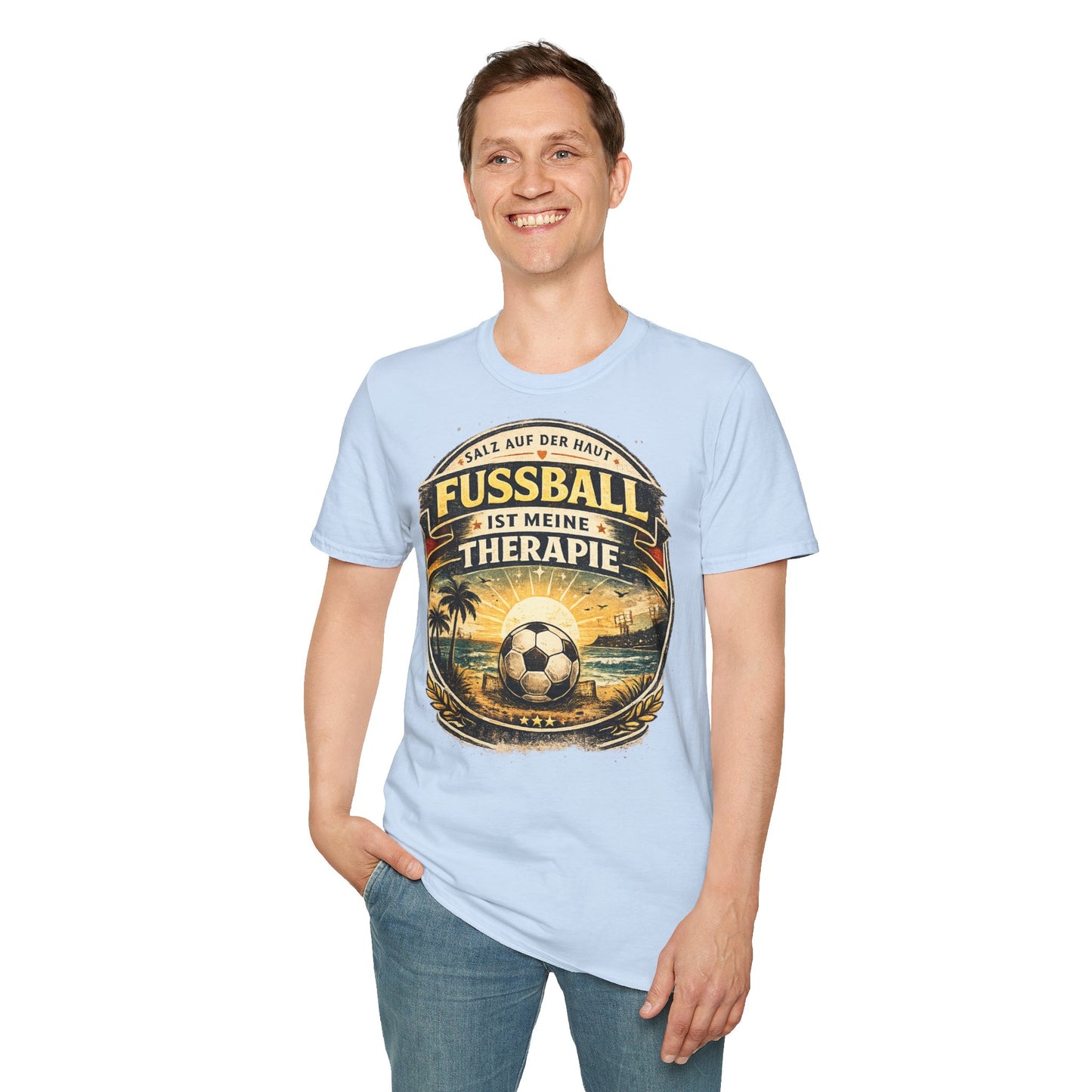 Fußball ist meine Therapie Shirt | Vintage Fußball Sommer Beach Lifestyle T-Shirt