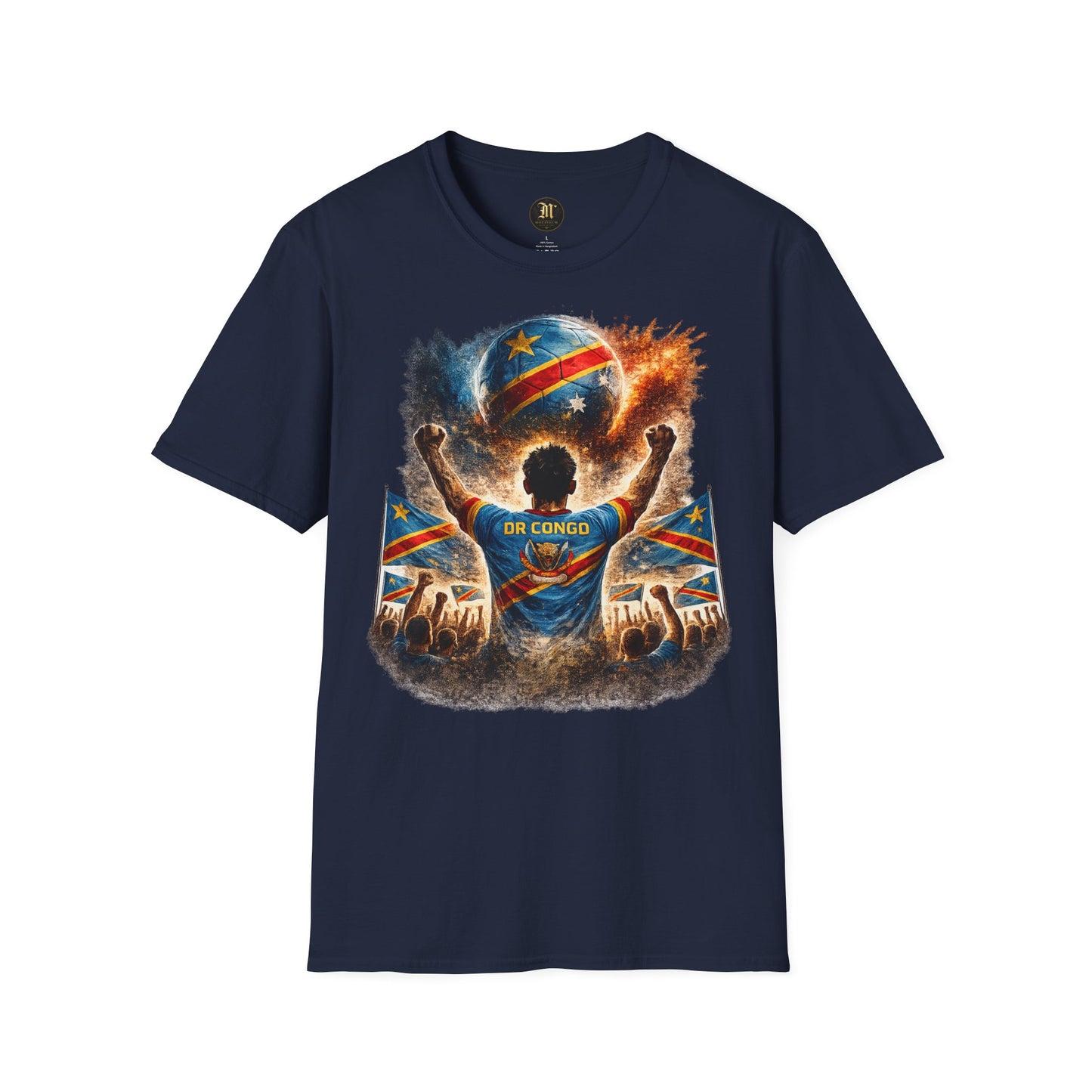DR Kongo Fußball Fan T-Shirt – Demokratische Republik Kongo Flagge Supporter Design | Fußball Fanartikel | Geschenk für Fußballfans