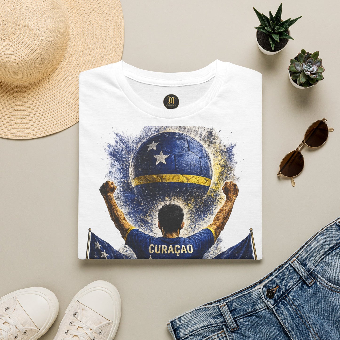 Curaçao Fußball Fan T-Shirt | Curaçao Supporter Shirt | Curacao Fan Design | Fußball Fanartikel | Geschenk für Curaçao Fans