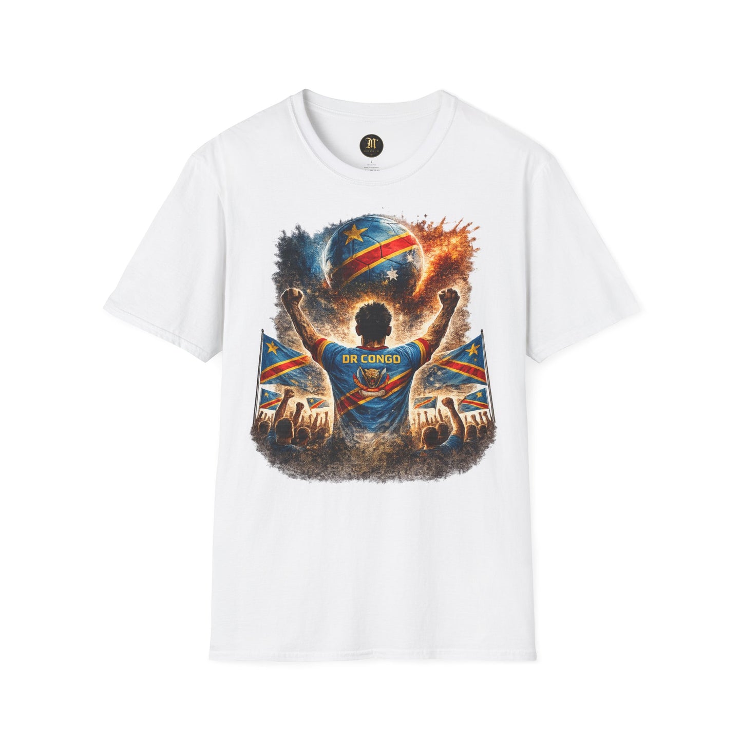 DR Kongo Fußball Fan T-Shirt – Demokratische Republik Kongo Flagge Supporter Design | Fußball Fanartikel | Geschenk für Fußballfans