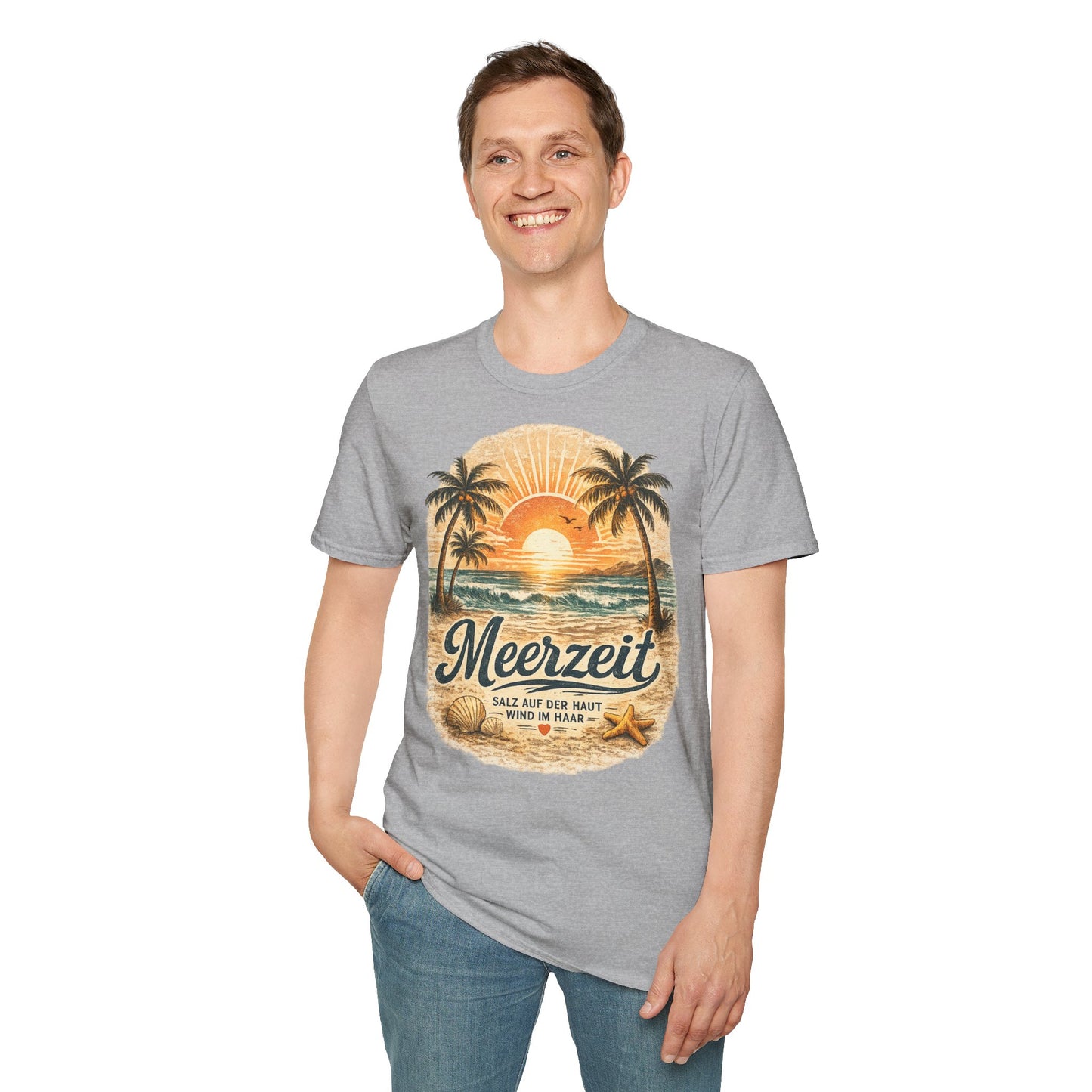 Meerzeit T-Shirt – Salz auf der Haut, Wind im Haar | Vintage Strand Shirt | Sommer Urlaub Meer Geschenk