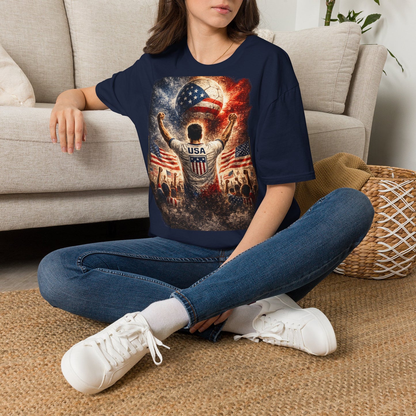 USA Fußball Fan T-Shirt | USA Supporter Shirt | United States Fan Design | Fußball Fanartikel | Geschenk für USA Fans