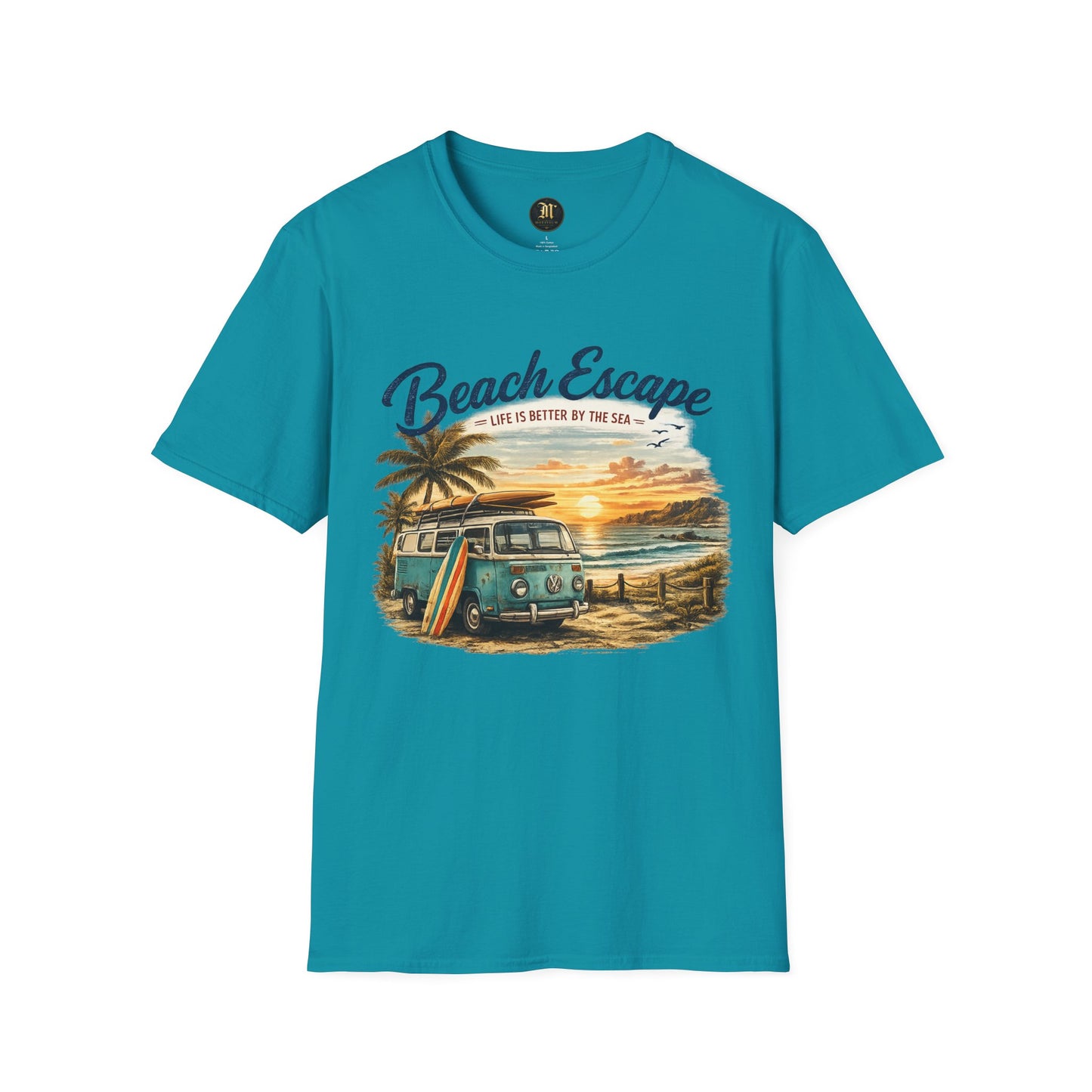 Beach Escape – Life Is Better By The Sea T-Shirt | Vintage Surf Van Beach Shirt | Summer Roadtrip Tee