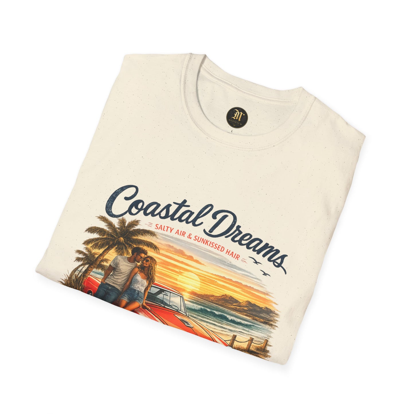 Coastal Dreams T-Shirt – Salty Air & Sunkissed Hair | Vintage Strand Oldtimer Paar Design | Sommer Shirt