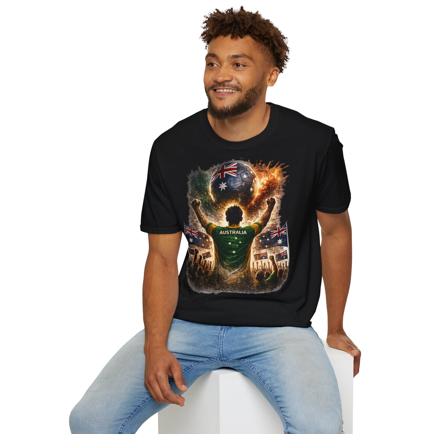 Australien Fußball Fan T-Shirt – Australien Flagge Supporter Design | Fußball Fanartikel | Geschenk für Fußballfans
