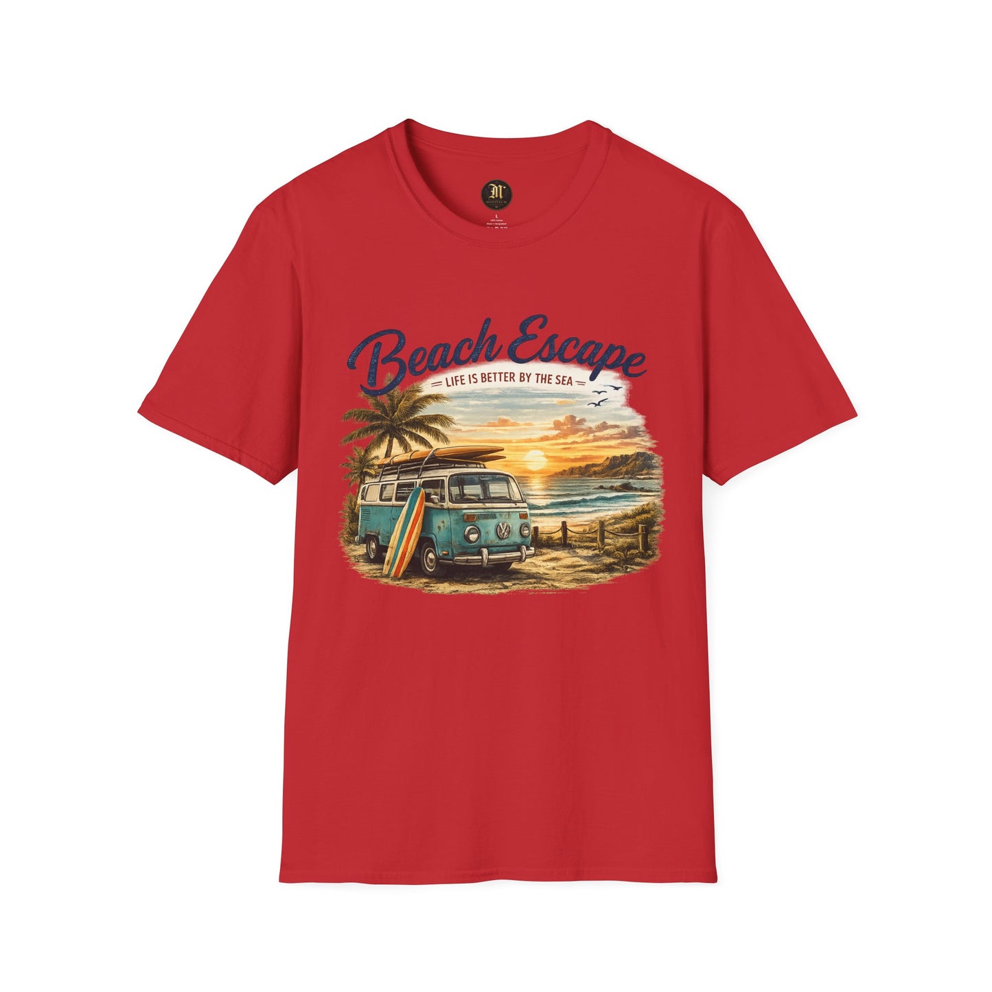 Beach Escape – Life Is Better By The Sea T-Shirt | Vintage Surf Van Beach Shirt | Summer Roadtrip Tee