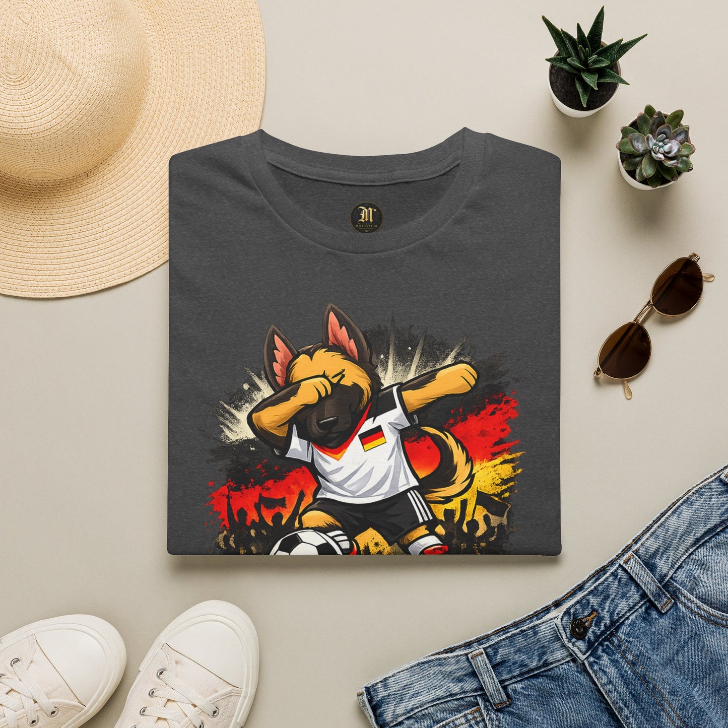 Deutschland Fußball Fan Hund T-Shirt – Schäferhund im Deutschland Trikot | Motivium