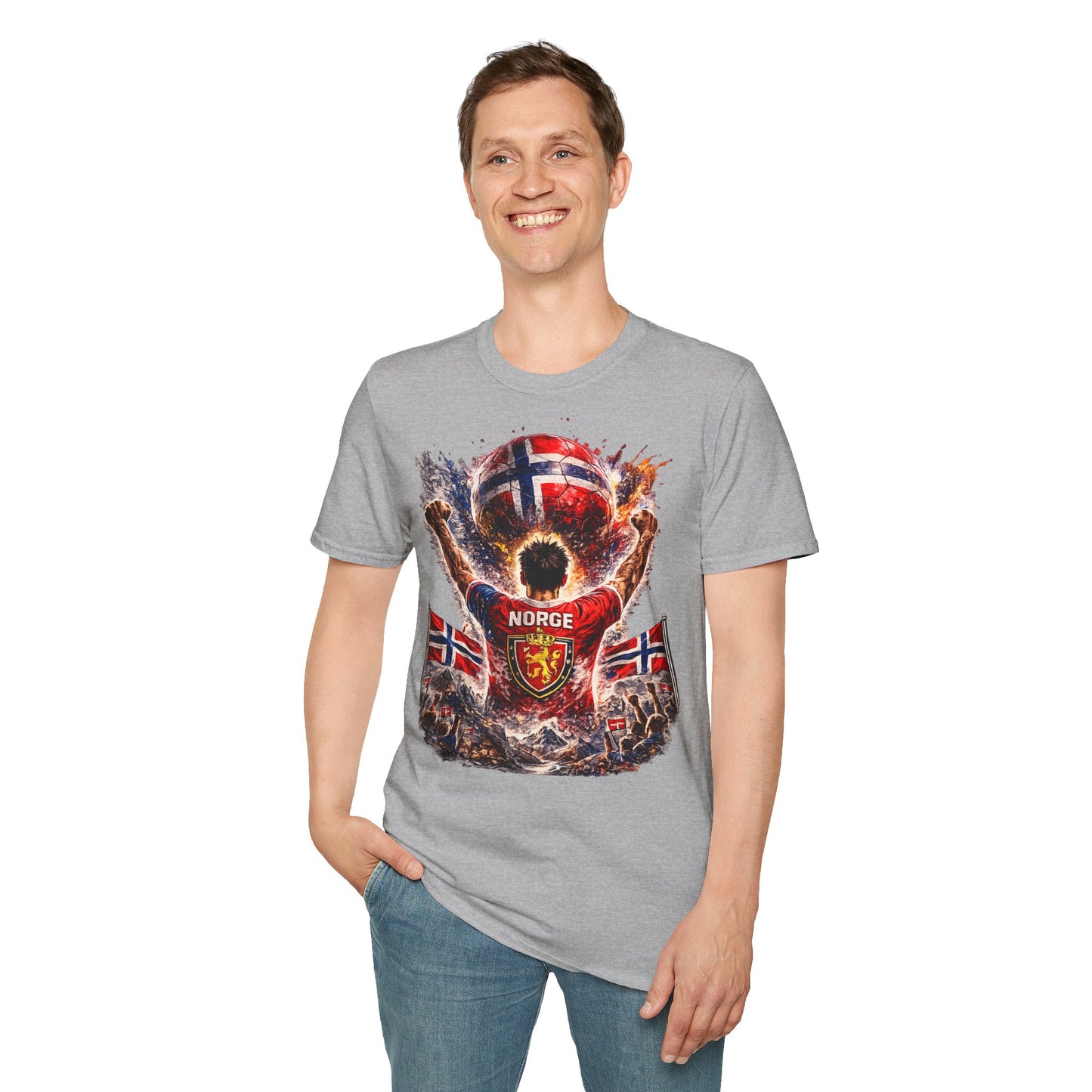 Norwegen Fußball Fan T-Shirt – Norwegen Flagge Supporter Design | Fußball Fanartikel | Geschenk für Fußballfans