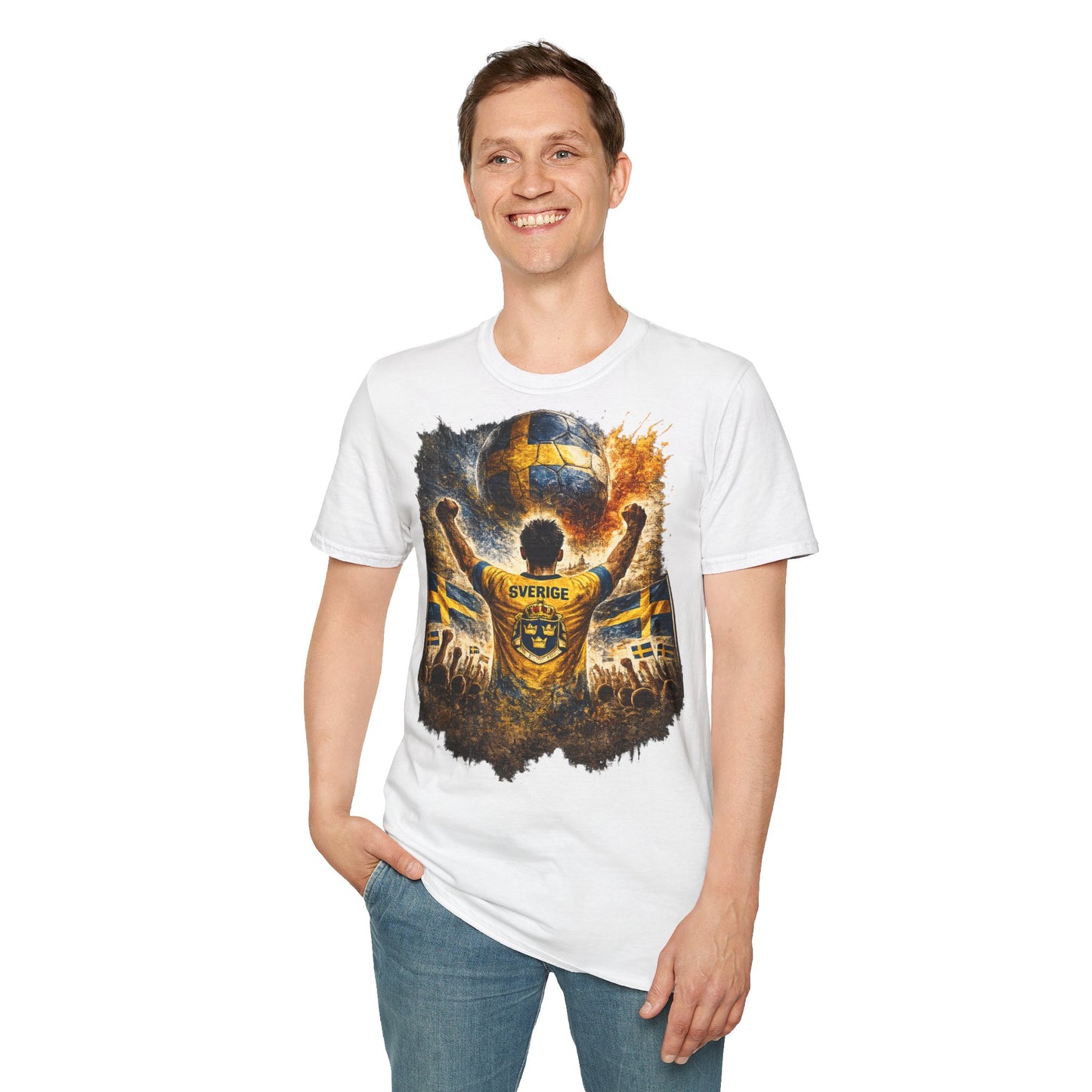 Schweden Fußball Fan T-Shirt – Schweden Flagge Supporter Design | Fußball Fanartikel | Geschenk für Fußballfans