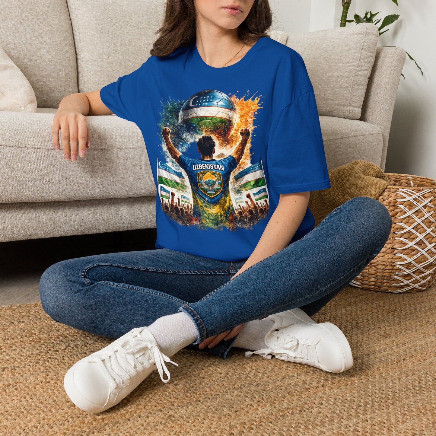 Usbekistan Fußball Fan T-Shirt – Usbekistan Flagge Supporter Design | Fußball Fanartikel | Geschenk für Fußballfans
