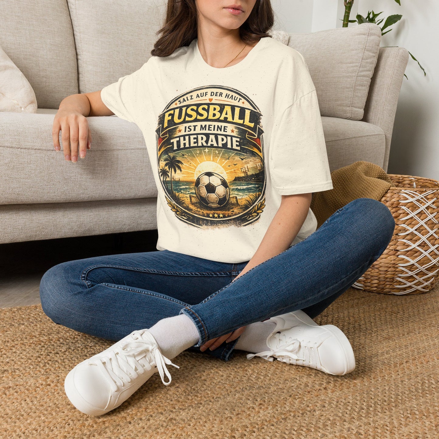 Fußball ist meine Therapie Shirt | Vintage Fußball Sommer Beach Lifestyle T-Shirt
